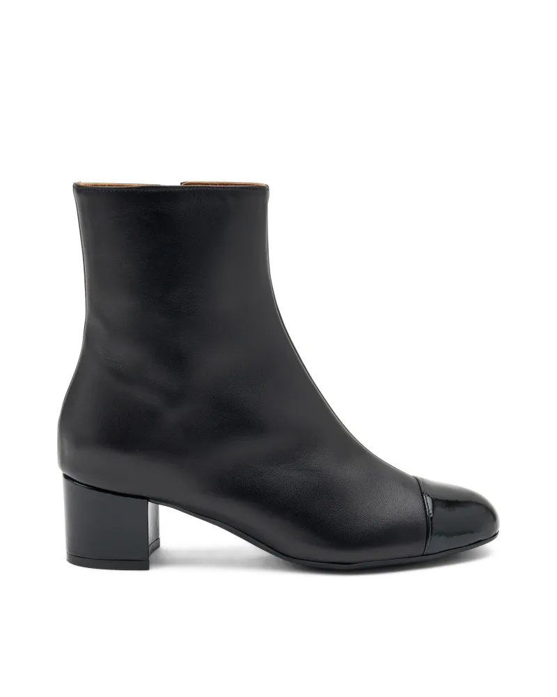 Frau stivaletti in pelle e vernice nero 66N8