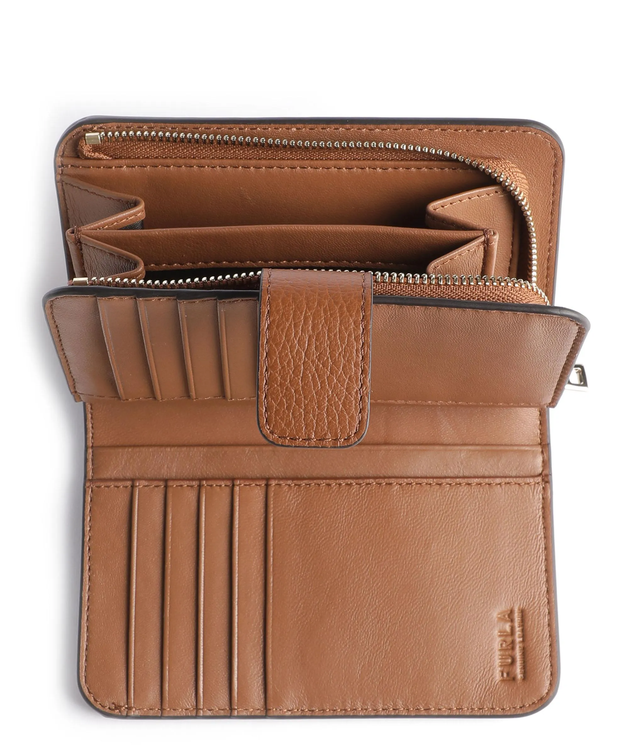  Furla Camelia M Portafoglio pelle granulata cognac  