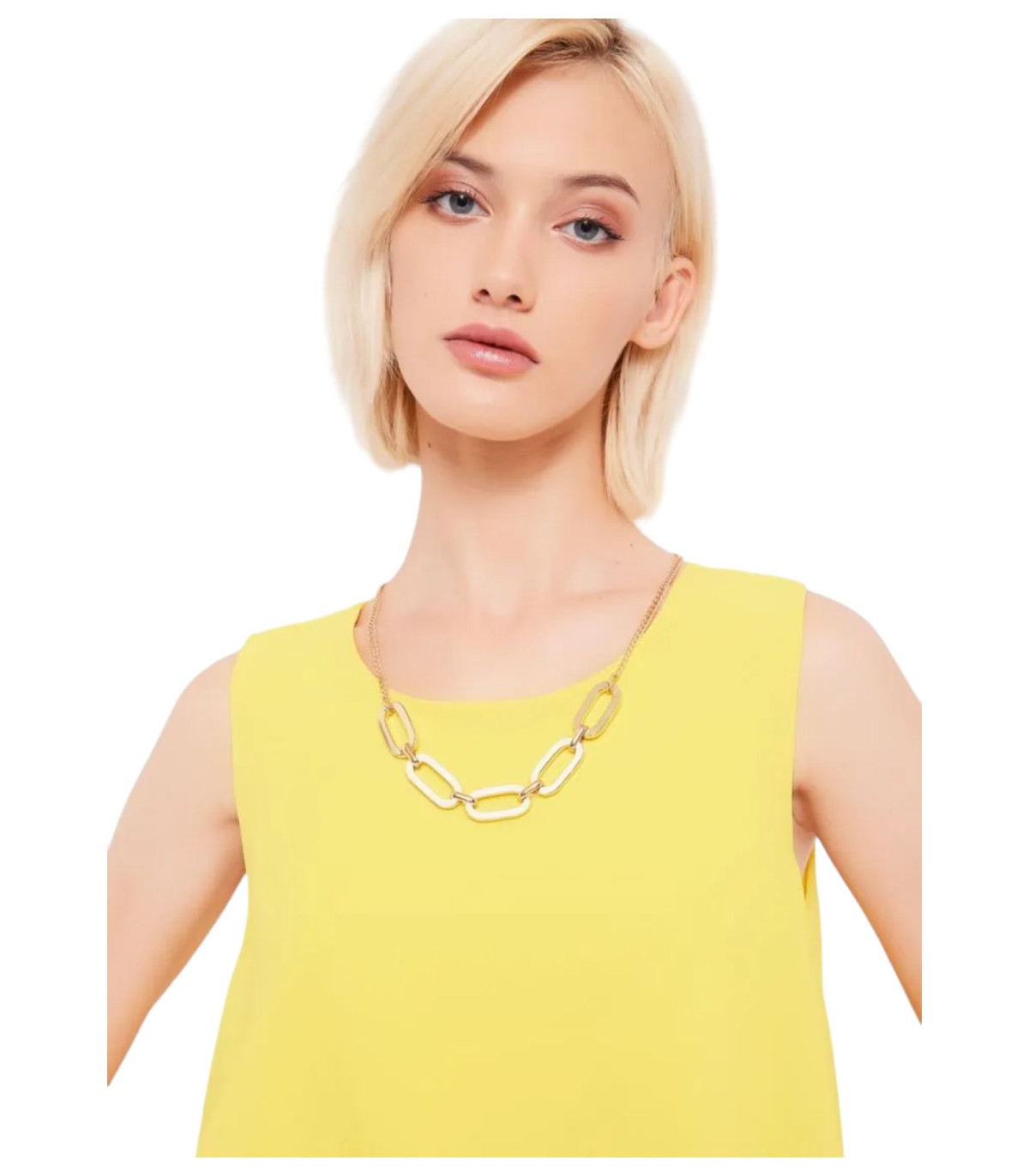 Gaudi Donna Vestito Corto A Balze Con Collana