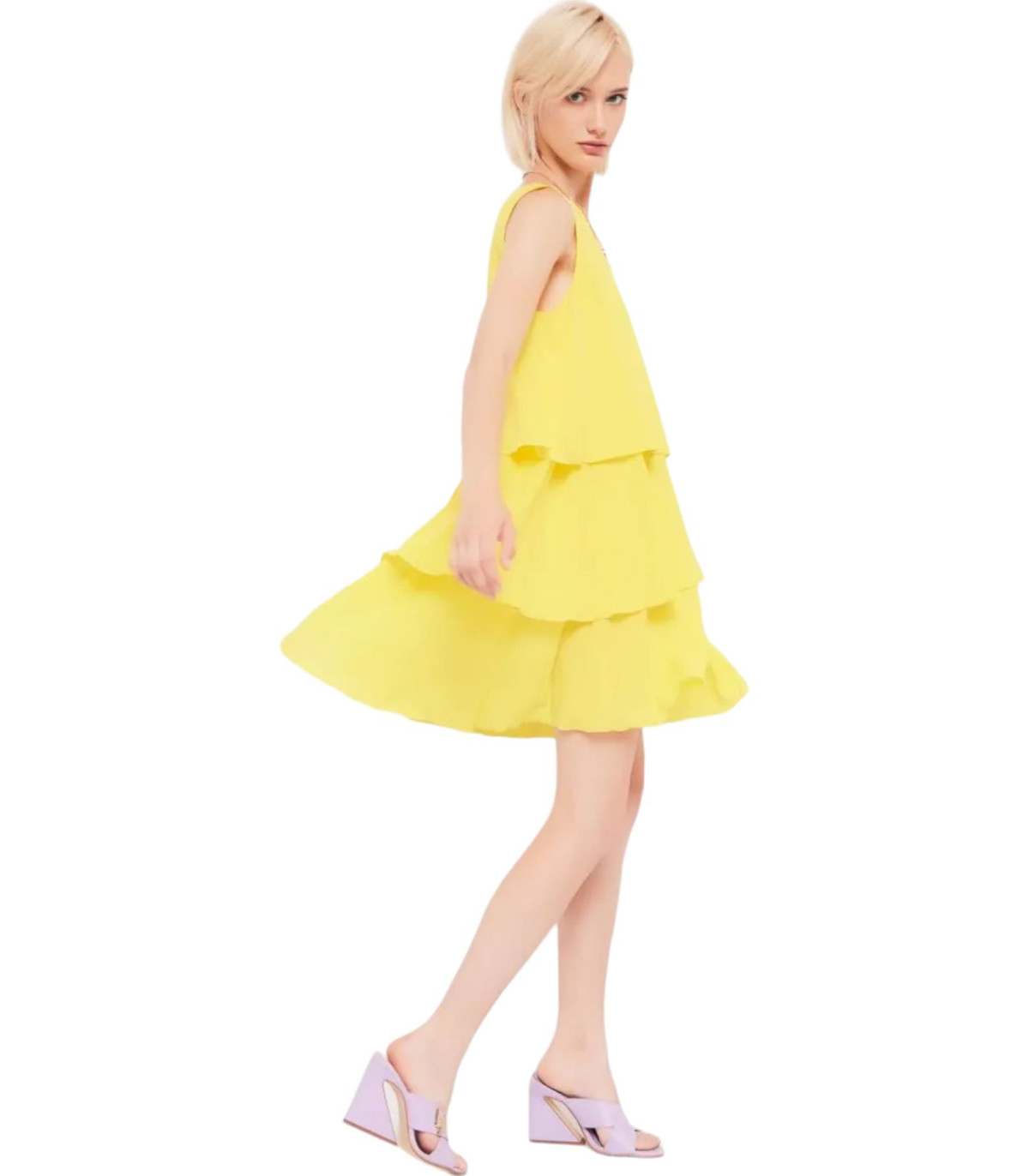 Gaudi Donna Vestito Corto A Balze Con Collana