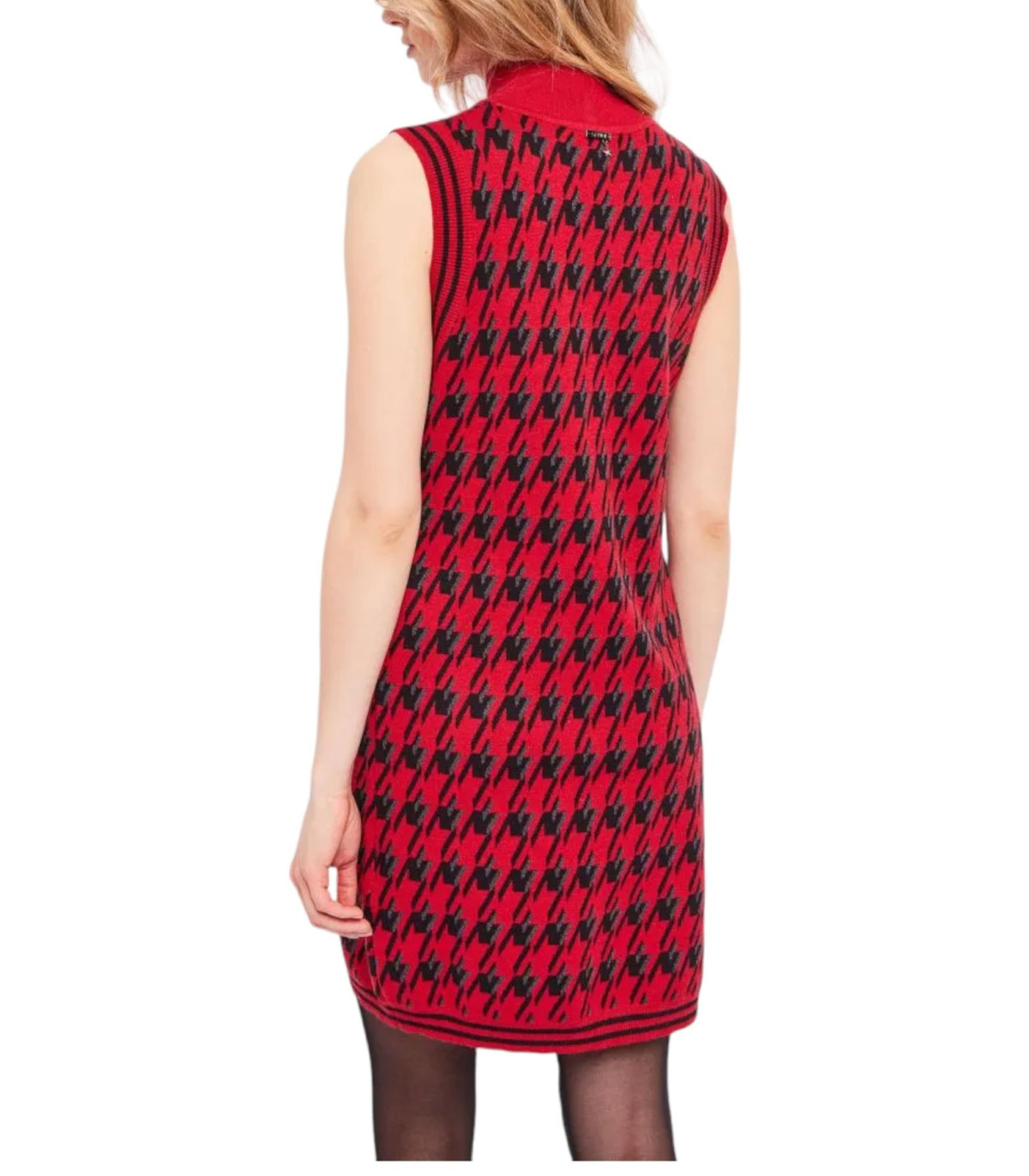 Gaudi Donna Vestito Corto Collo Alto Senza Maniche