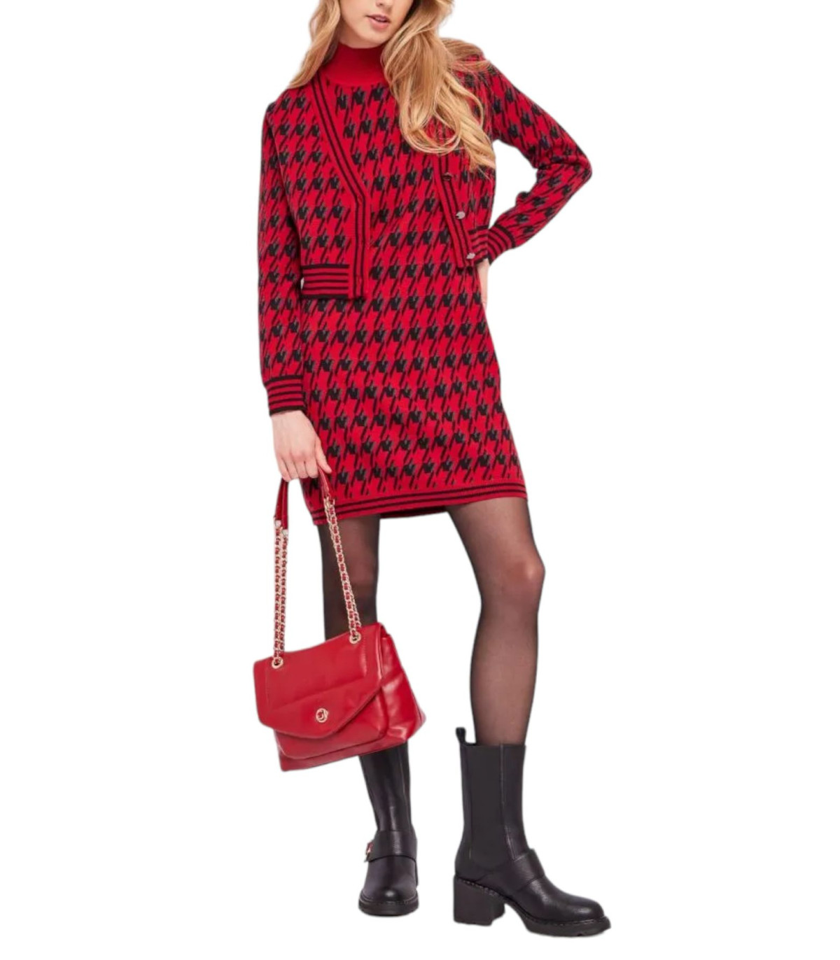 Gaudi Donna Vestito Corto Collo Alto Senza Maniche