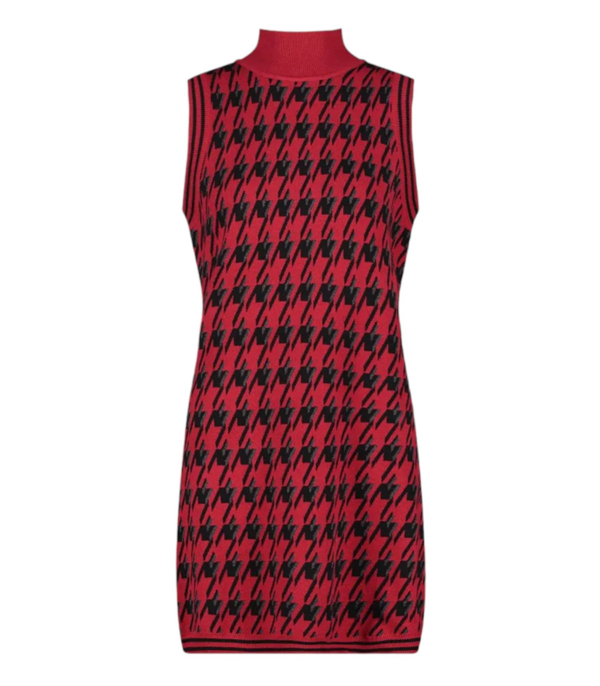 Gaudi Donna Vestito Corto Collo Alto Senza Maniche