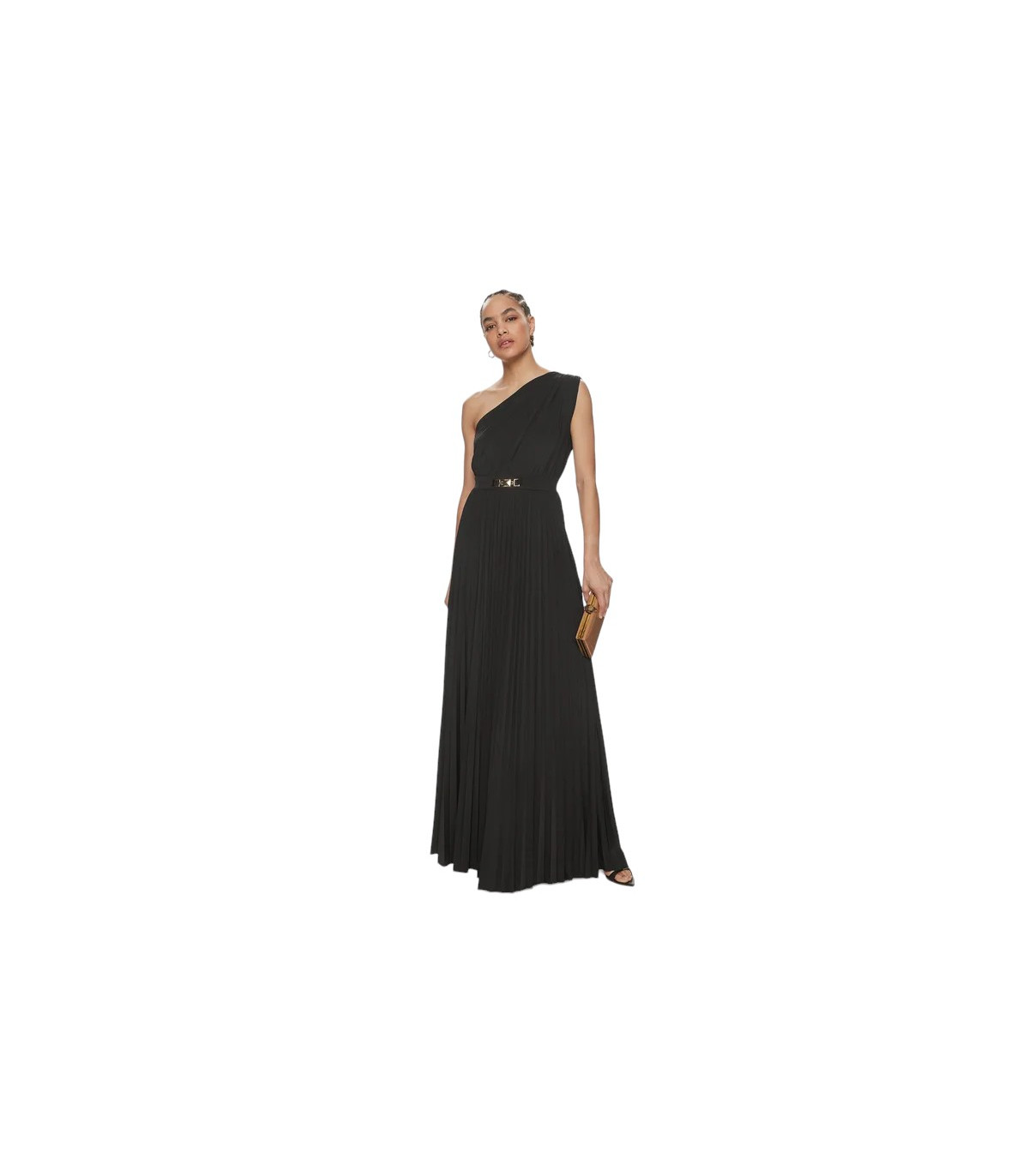 Gaudi Donna Vestito Lungo Monospalla Plissettato In Jersey