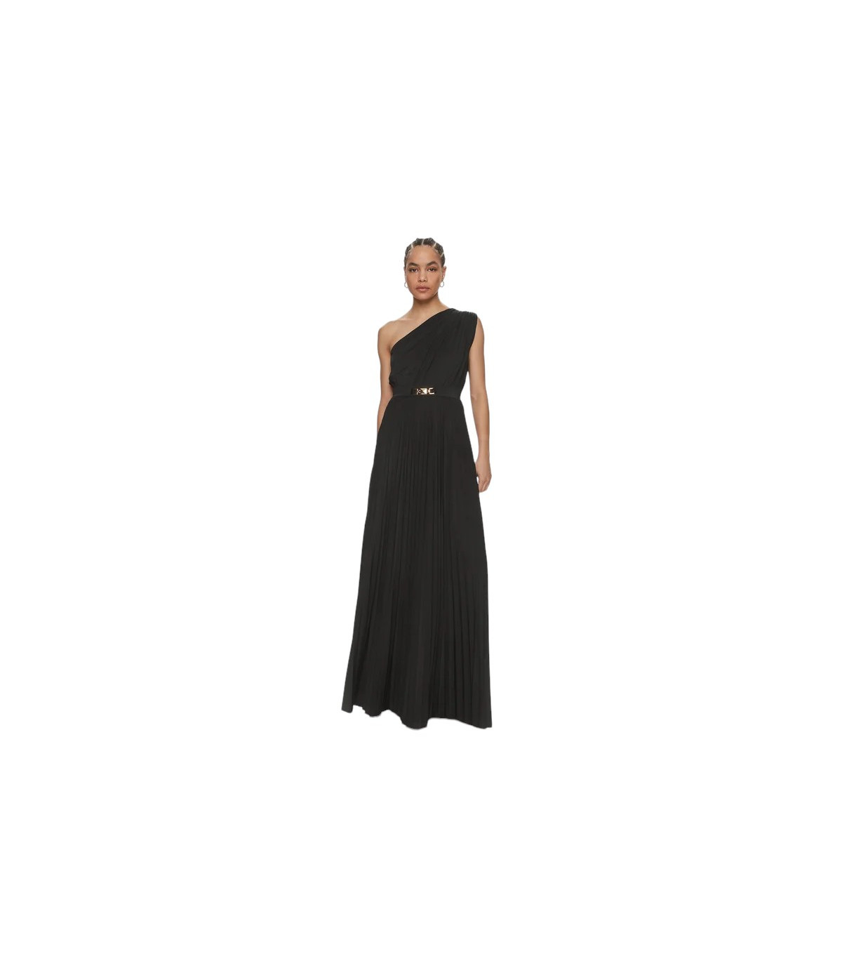 Gaudi Donna Vestito Lungo Monospalla Plissettato In Jersey