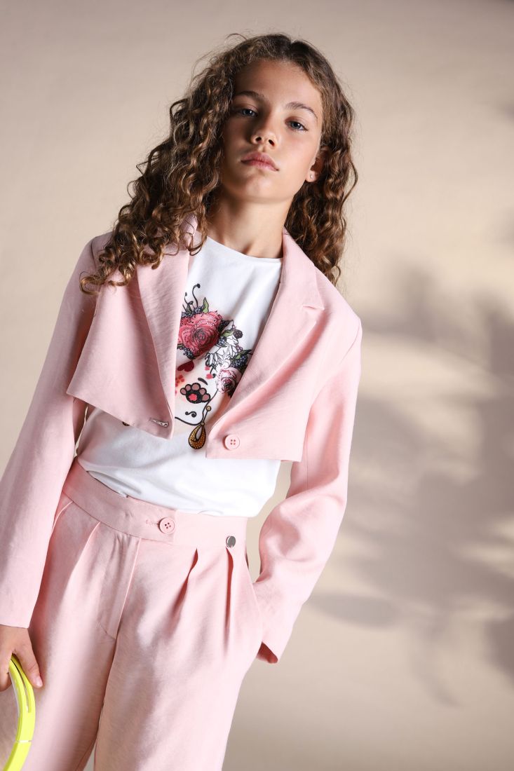 Giacca bambina monopetto oversize monocolour