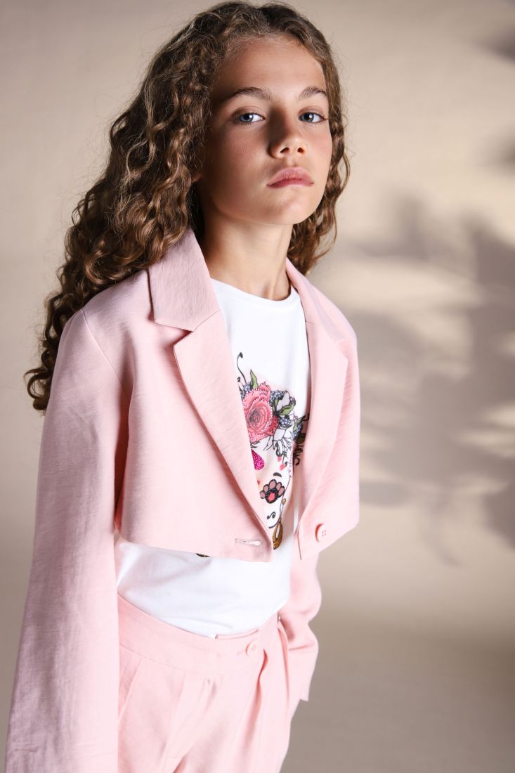 Giacca bambina monopetto oversize monocolour