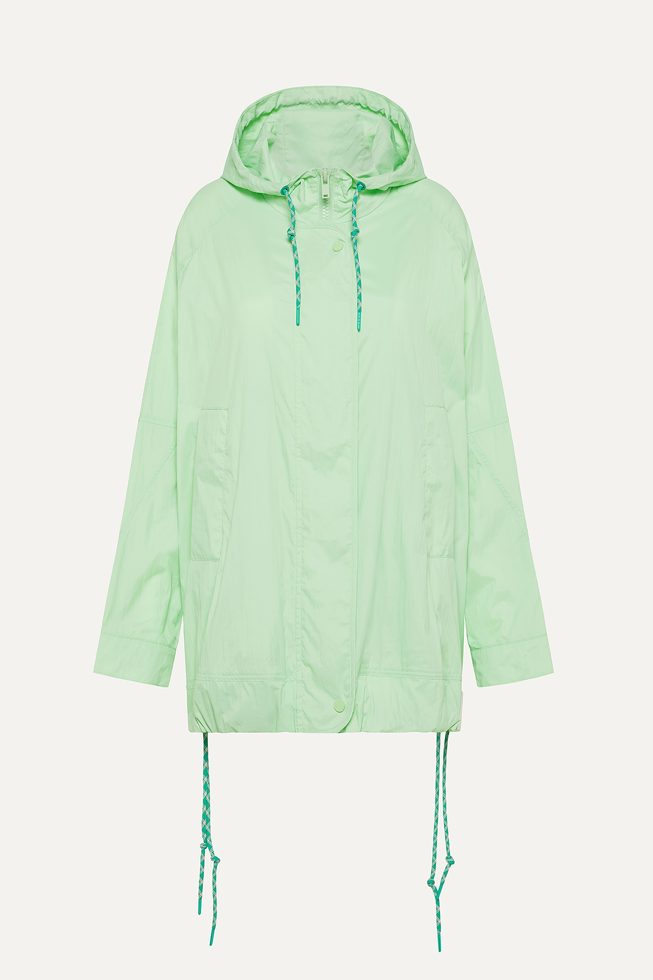 GIACCA CON CAPPUCCIO OVER IN NYLON 9206 - MENTA