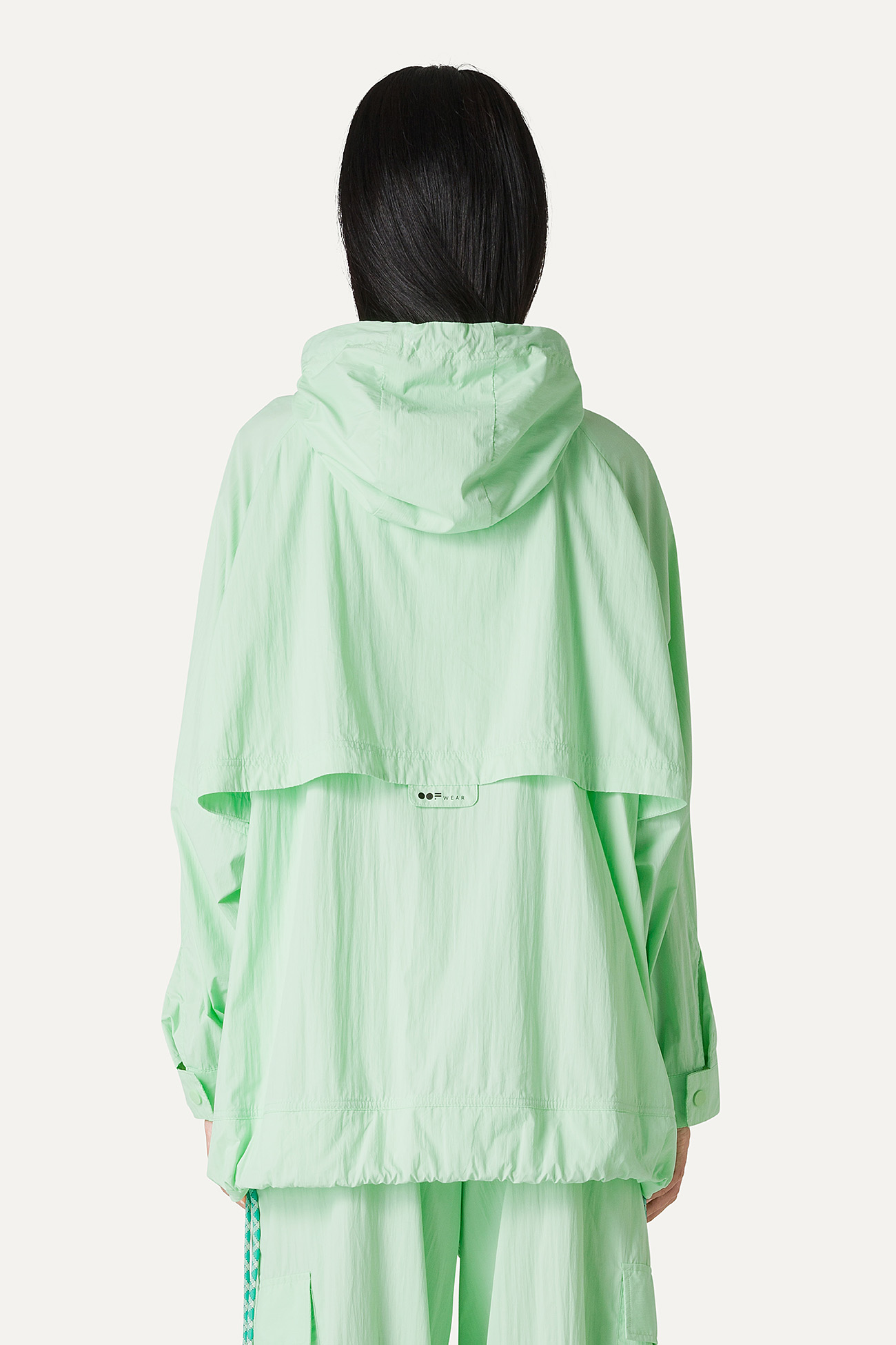 GIACCA CON CAPPUCCIO OVER IN NYLON 9206 - MENTA