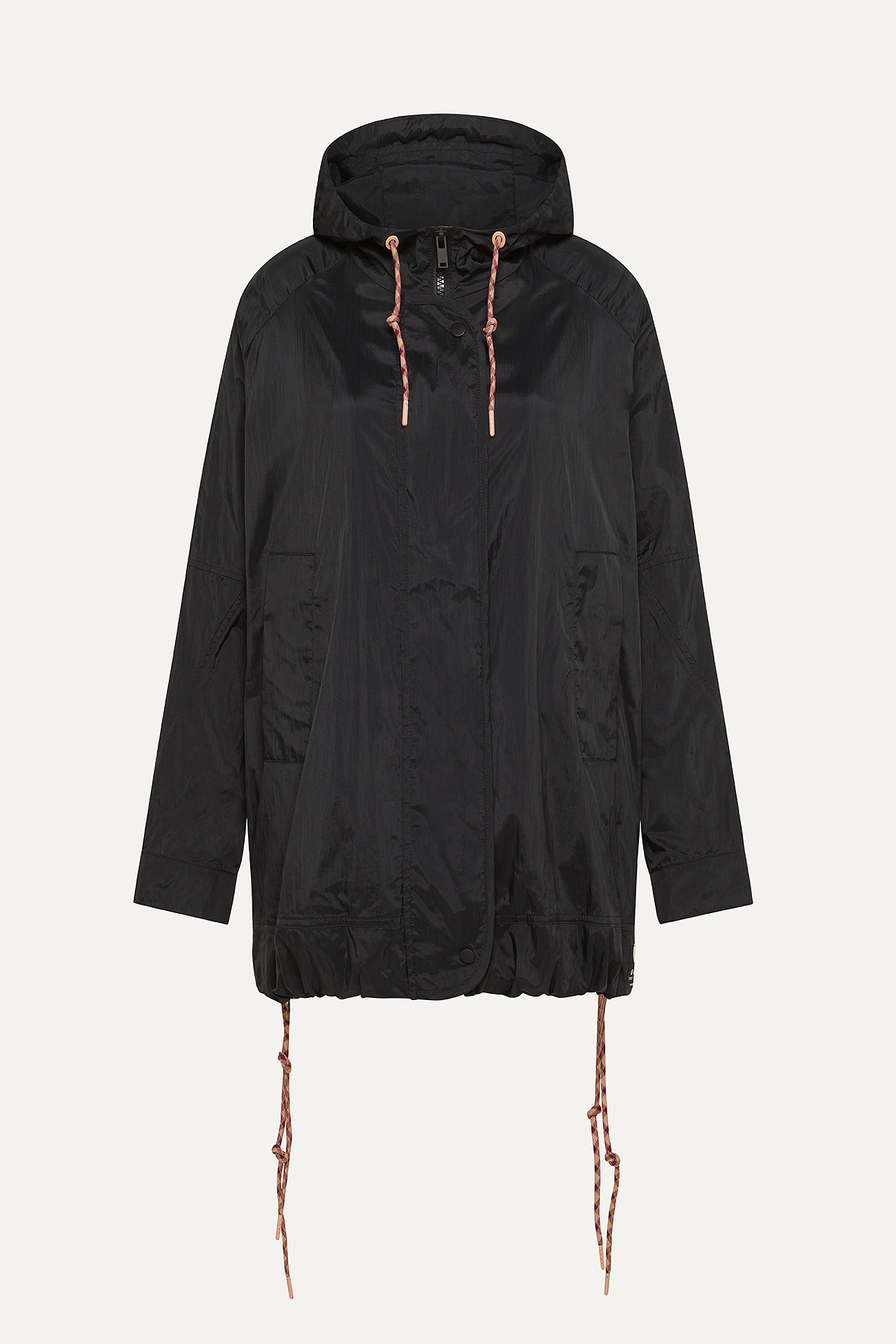 GIACCA CON CAPPUCCIO OVER IN NYLON 9206 - NERO