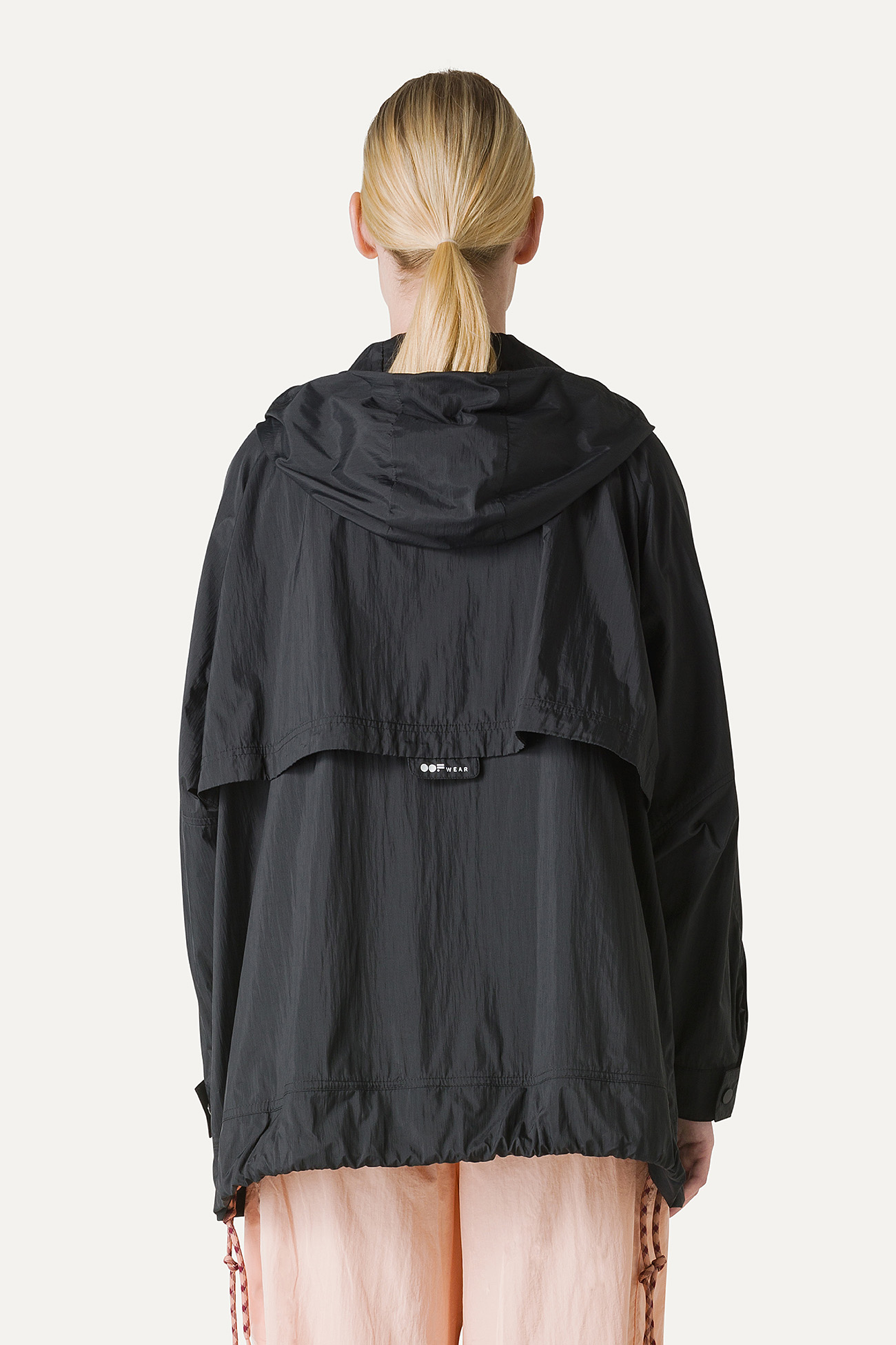 GIACCA CON CAPPUCCIO OVER IN NYLON 9206 - NERO