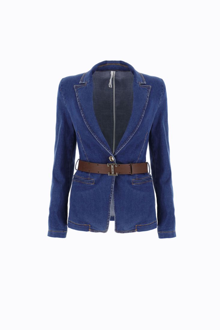 Giacca con rever classici e tasche a filetto