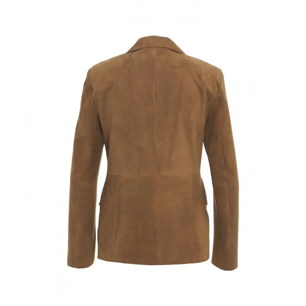 Giacca in pelle scamosciata Beat marrone