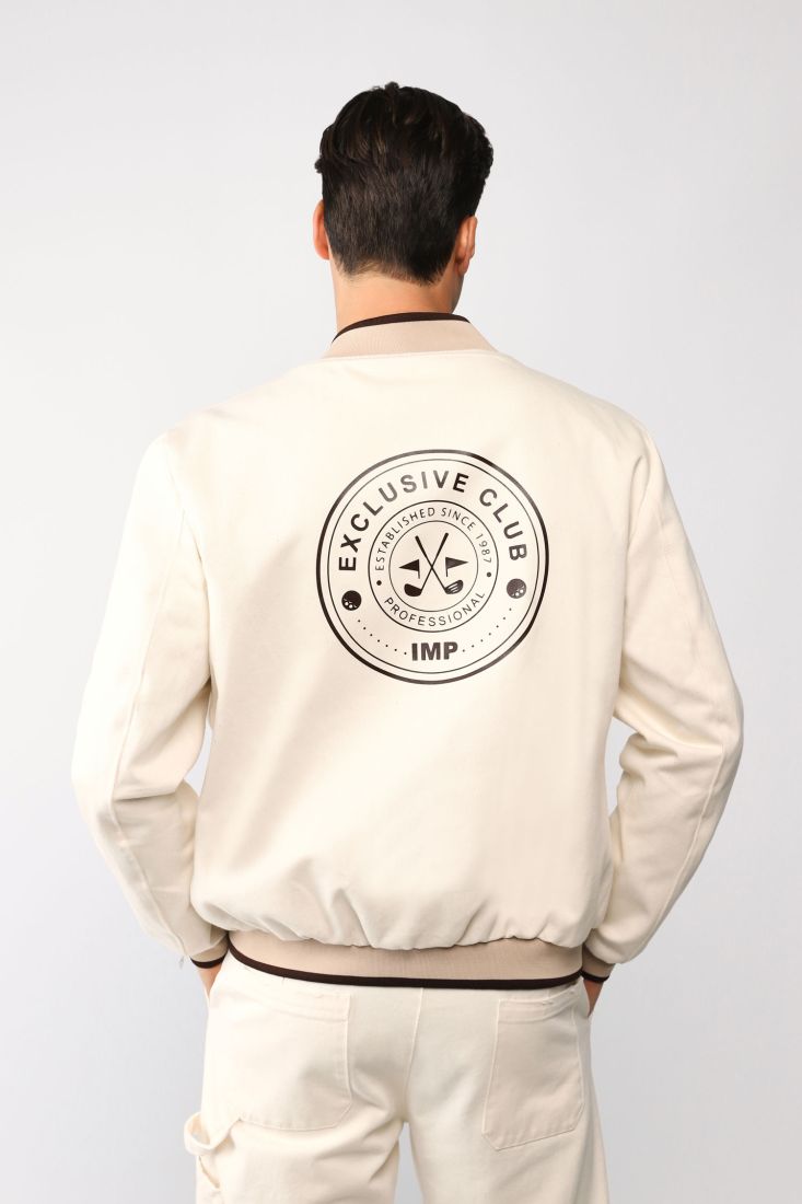 Giacca monocolour con orli elasticizzati e logo