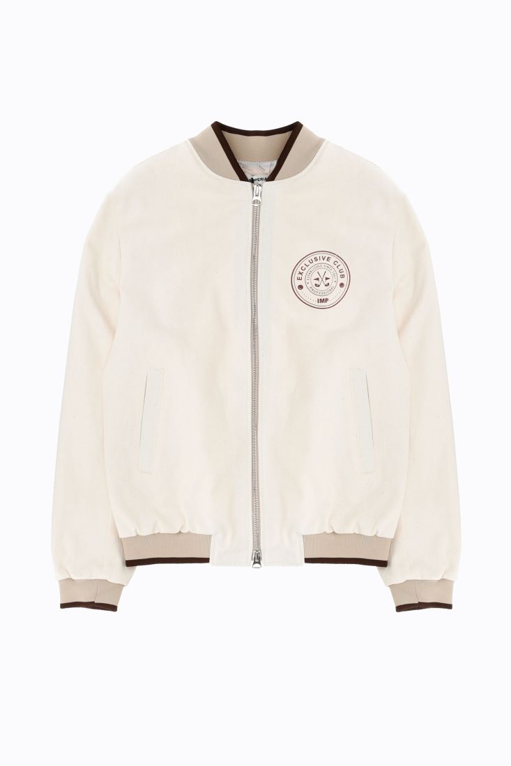 Giacca monocolour con orli elasticizzati e logo