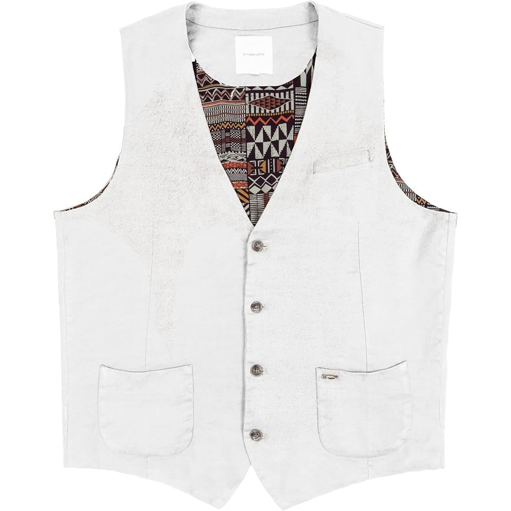 Gianni Lupo Gilet in Lino Uomo