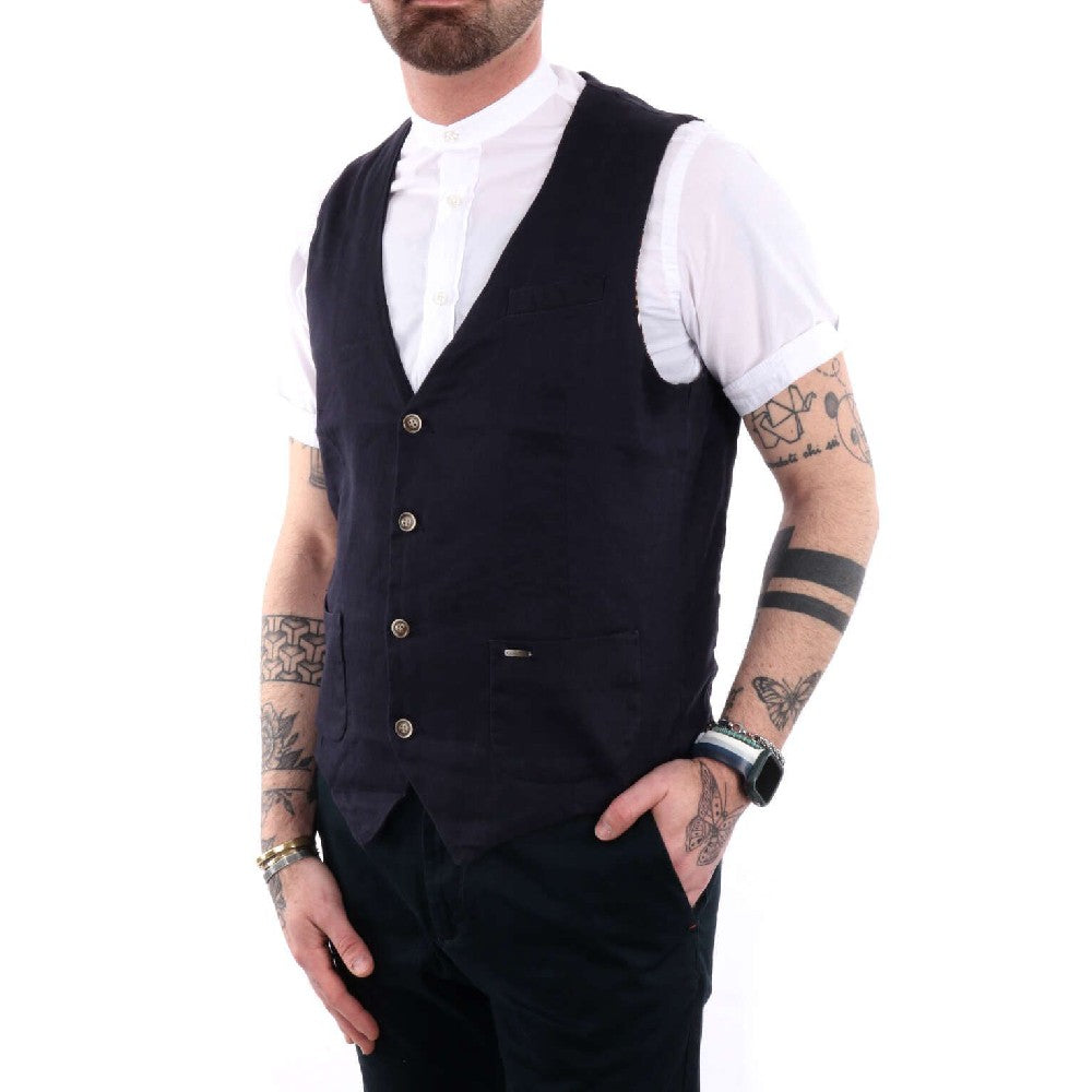Gianni Lupo Gilet in Lino Uomo