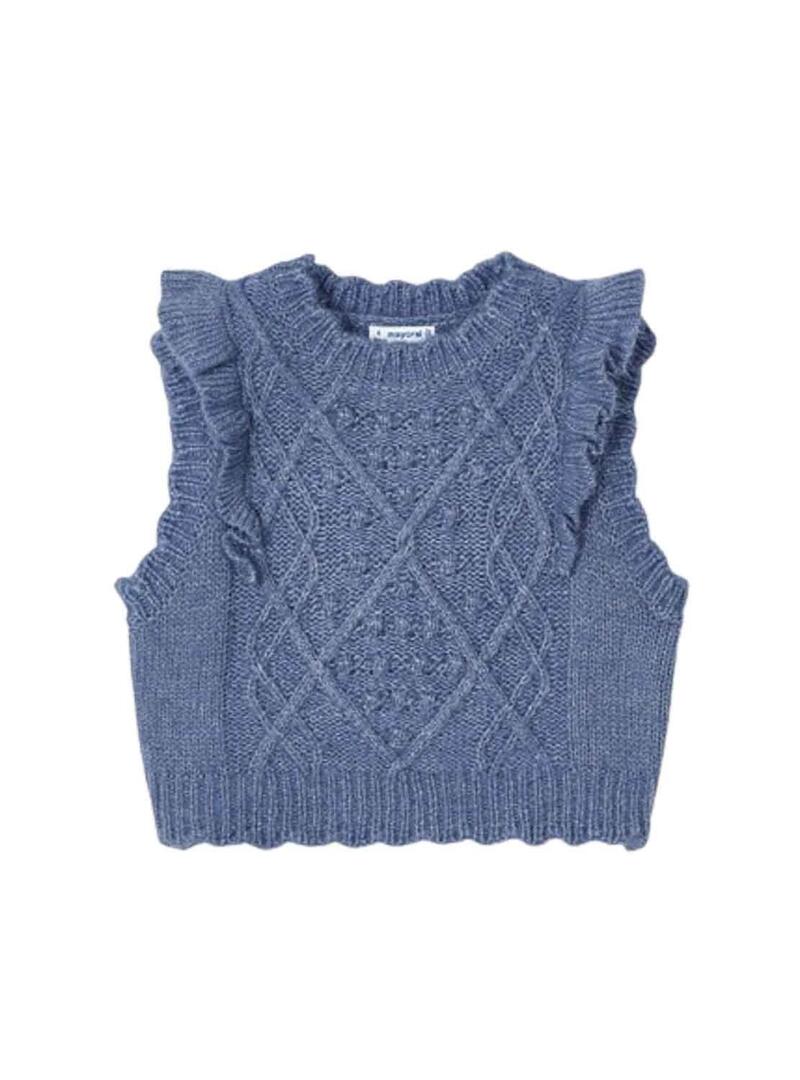 Gilet Mayoral Tricot Blu per Bambina
