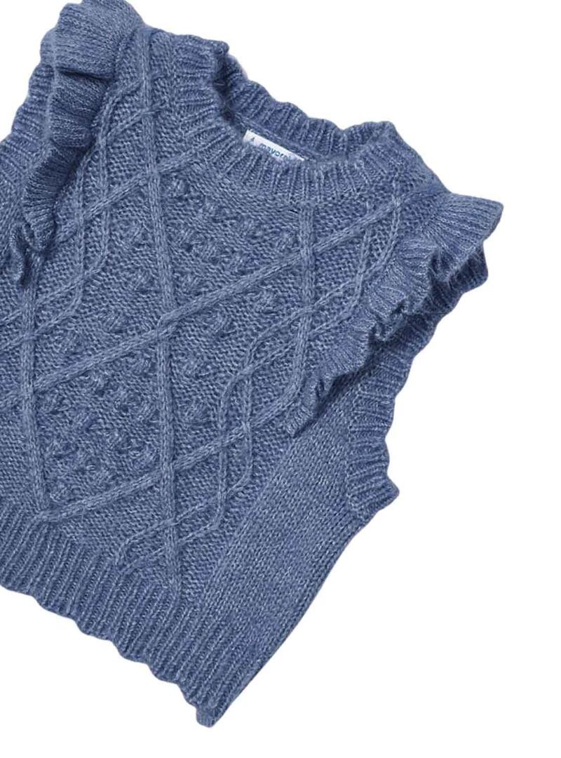Gilet Mayoral Tricot Blu per Bambina