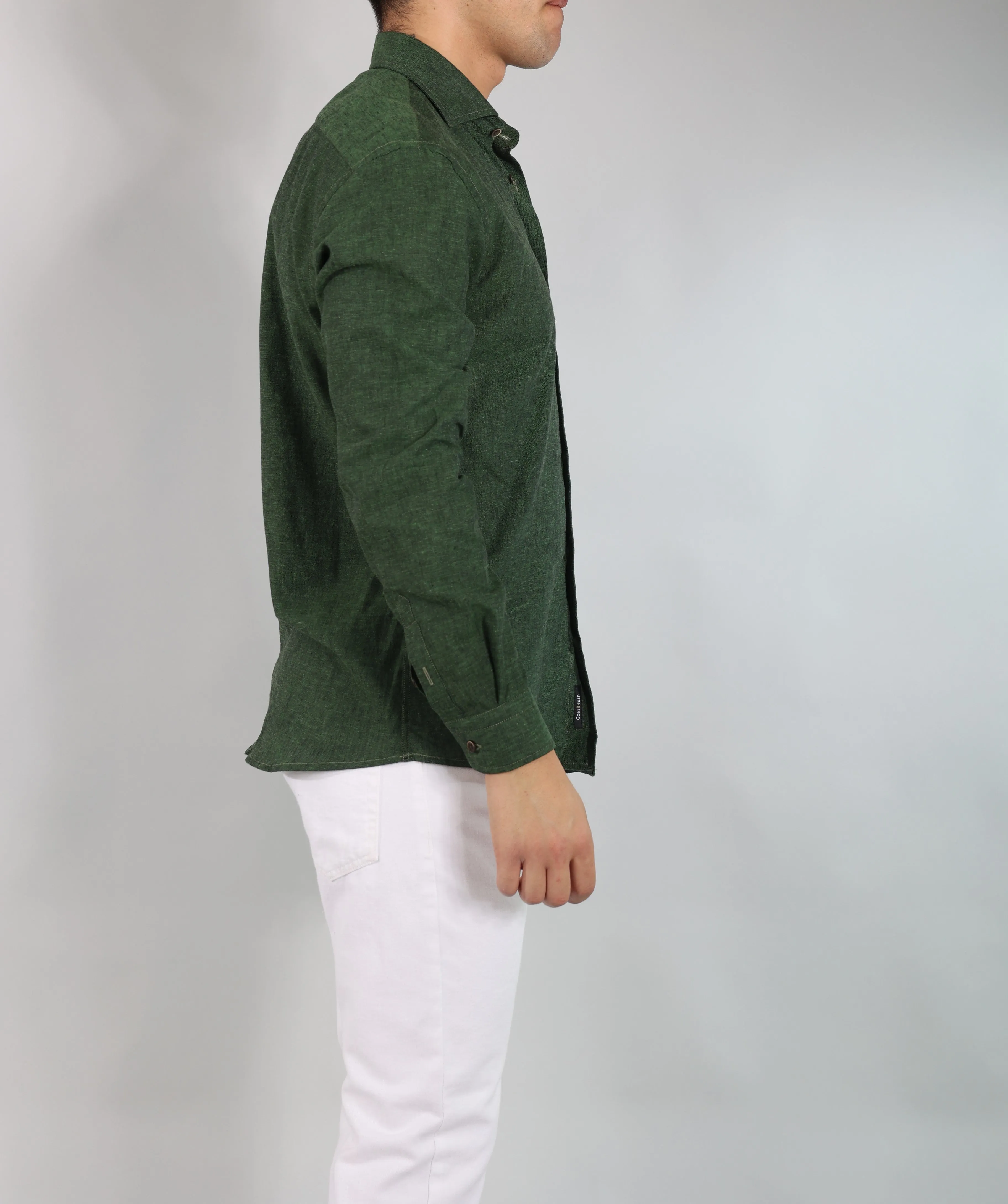 Gold Rush uomo camicia LINOFRANCIASC/42 verde bottig