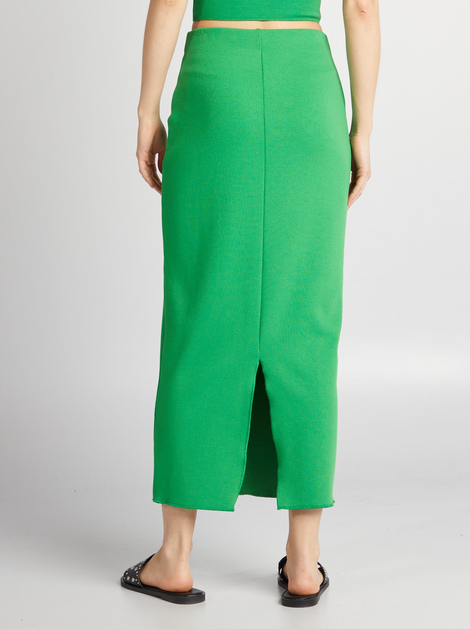 Gonna a tubino in maglia - VERDE