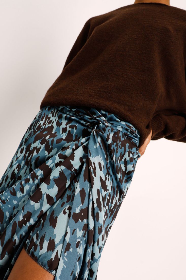 Gonna fantasia animalier con nodo dettaglio