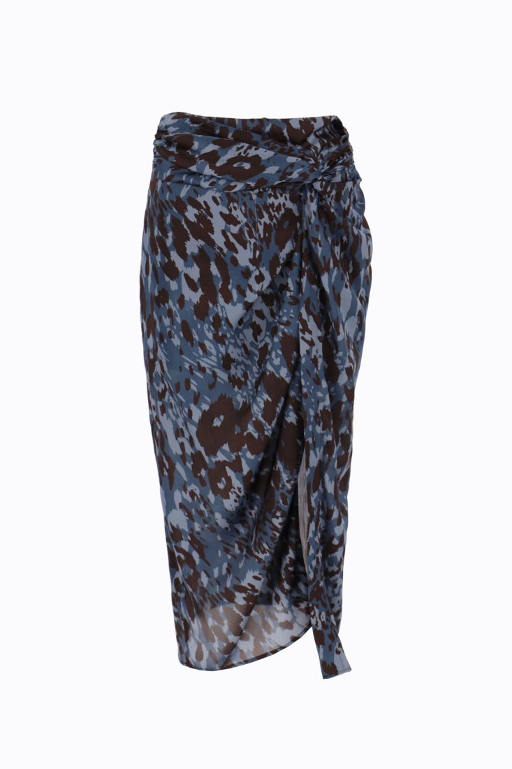 Gonna fantasia animalier con nodo dettaglio