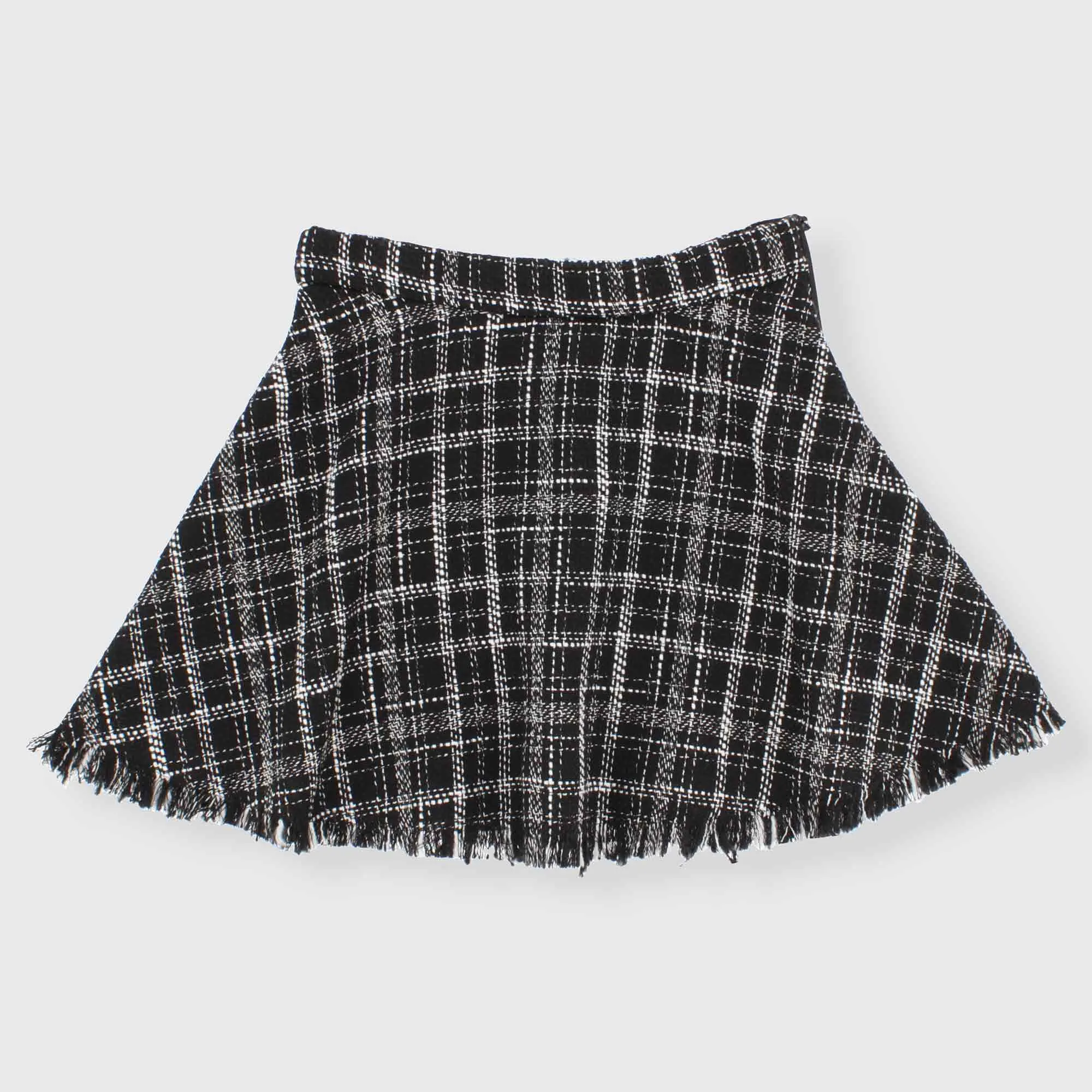 Gonna in tweed da bambina, NERO            