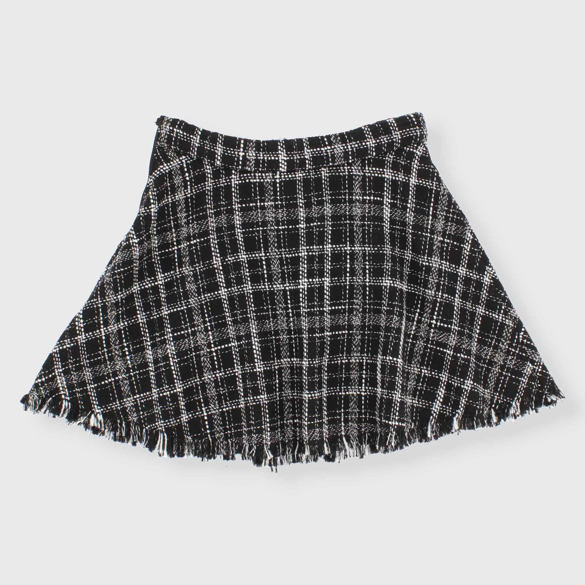 Gonna in tweed da bambina, NERO            