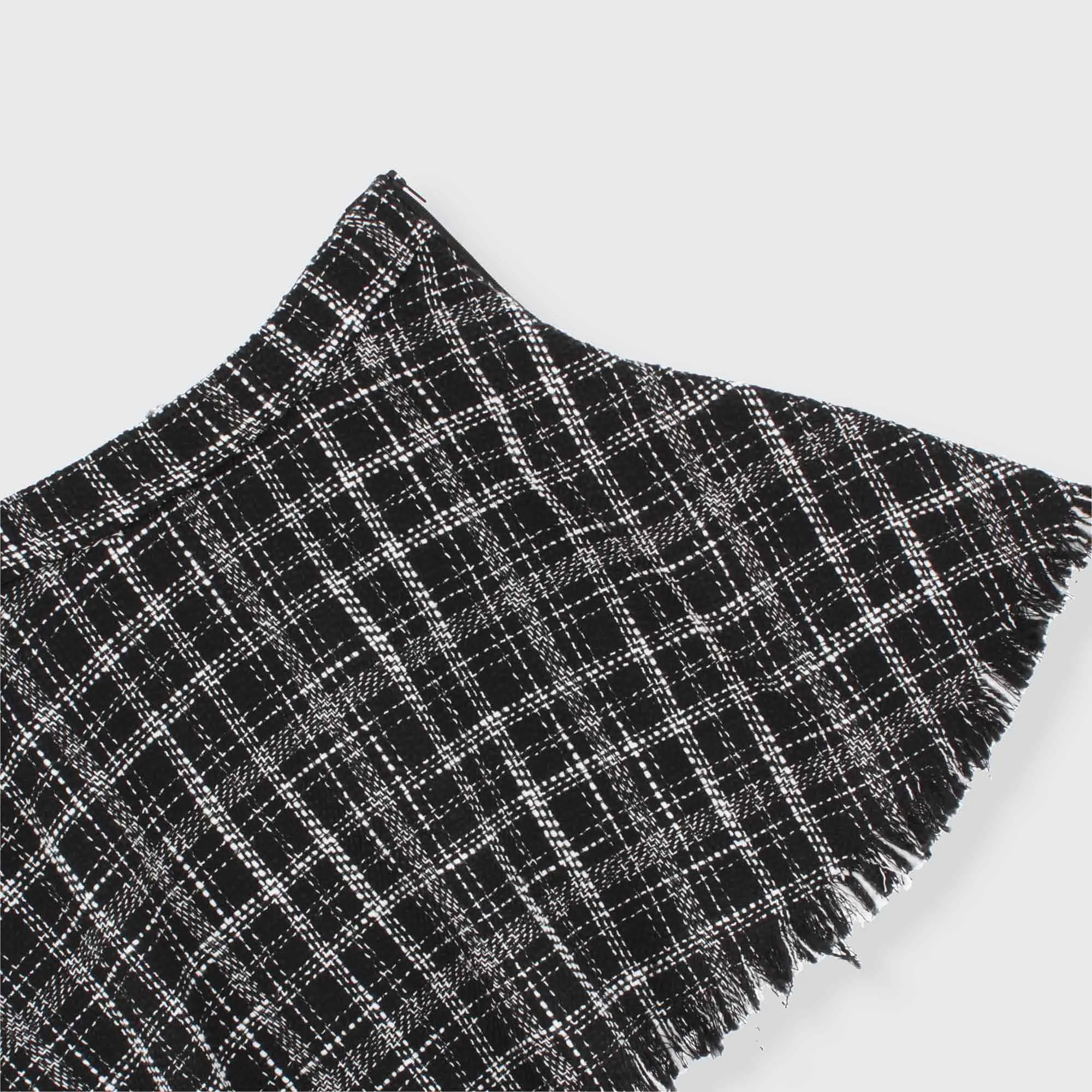 Gonna in tweed da bambina, NERO            