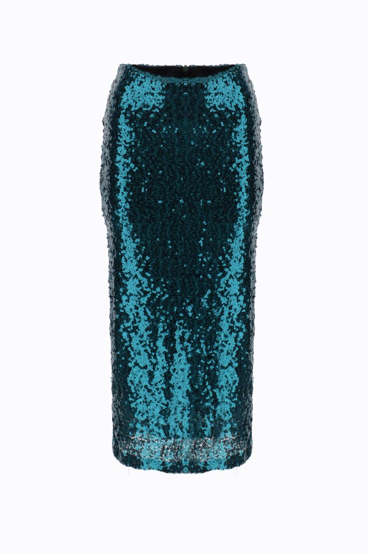Gonna midi a tubino in paillettes