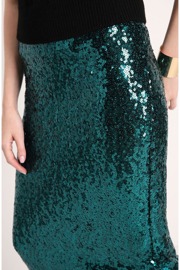 Gonna midi a tubino in paillettes