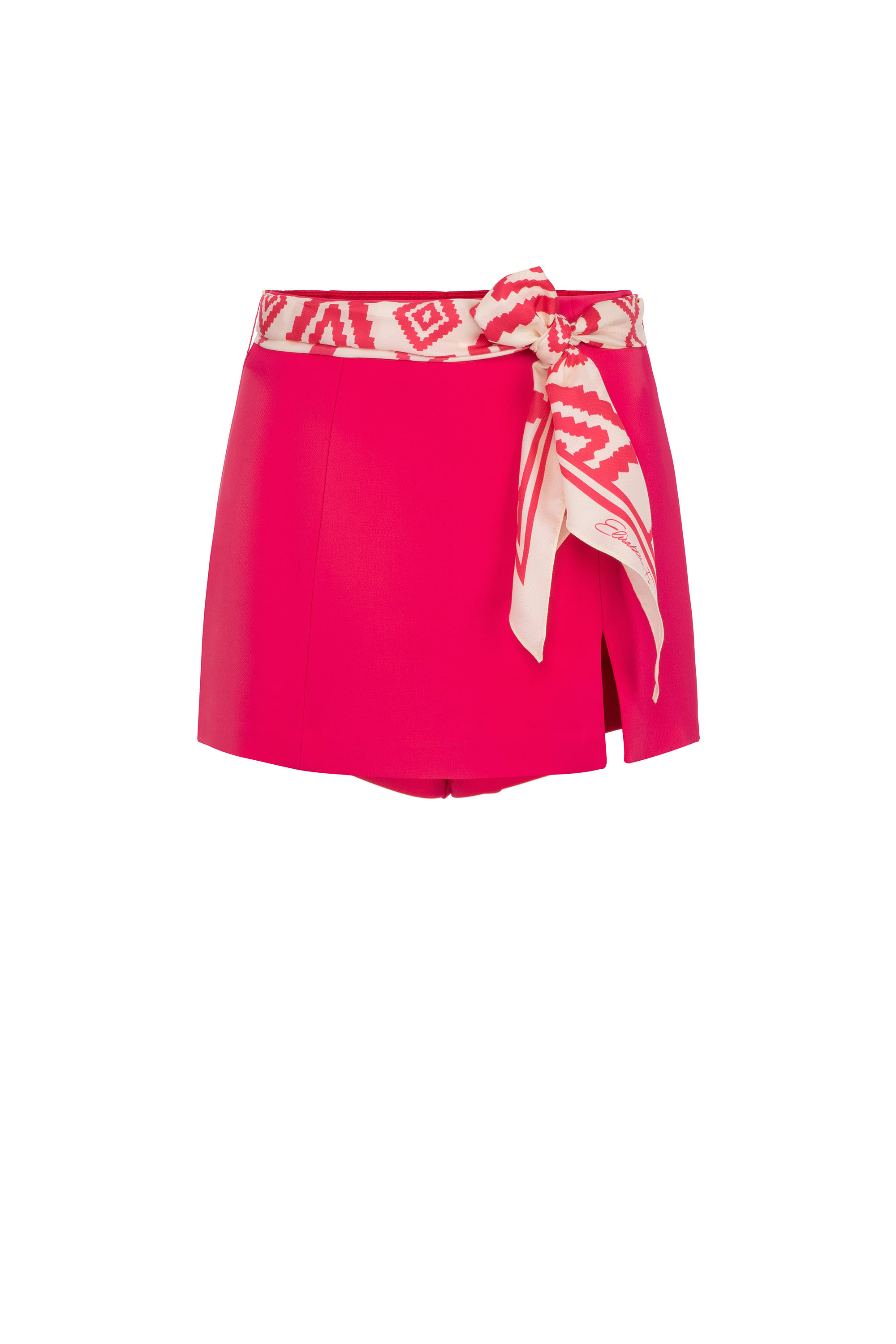 Gonna pantalone con cintura foulard