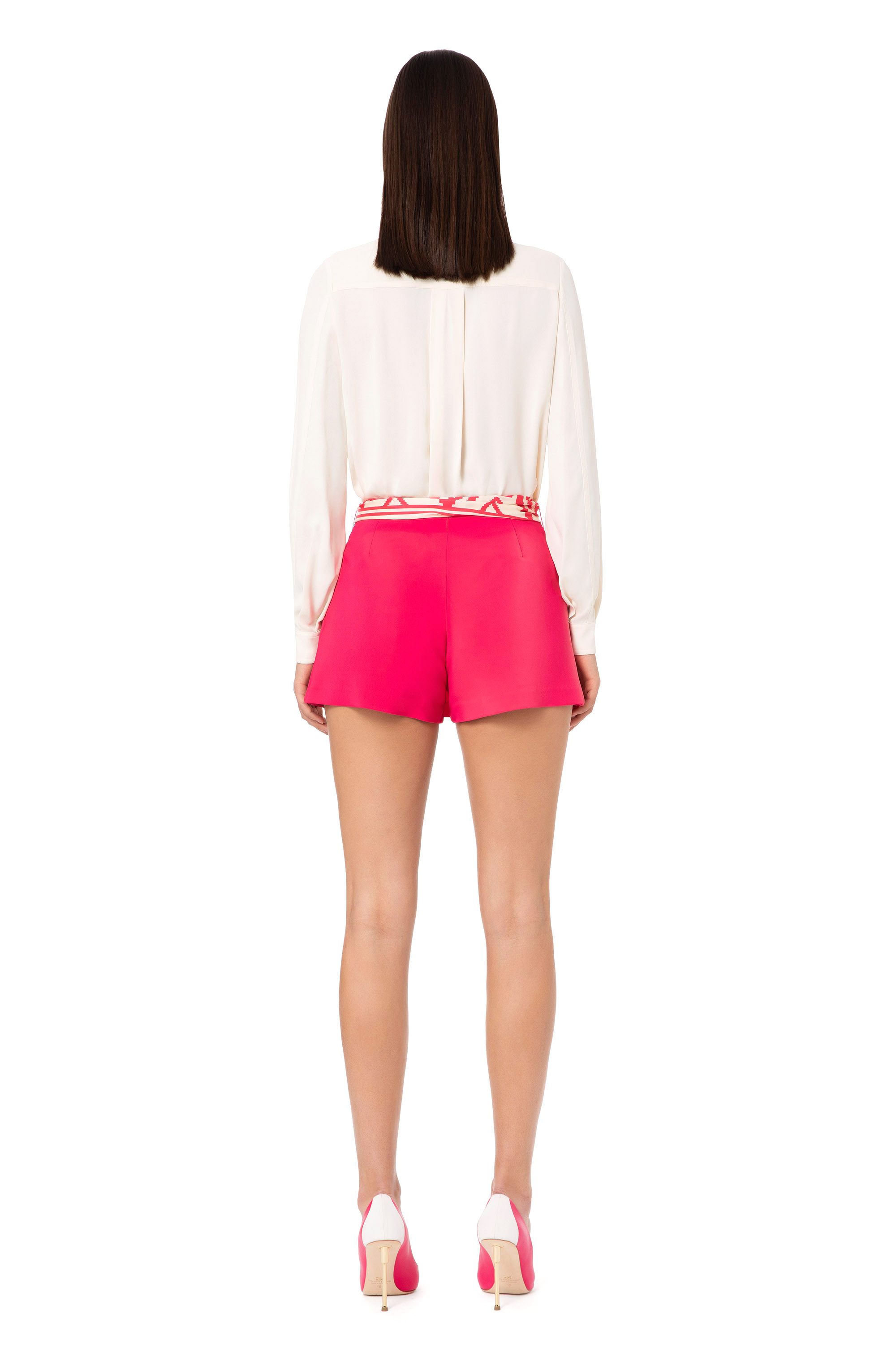 Gonna pantalone con cintura foulard