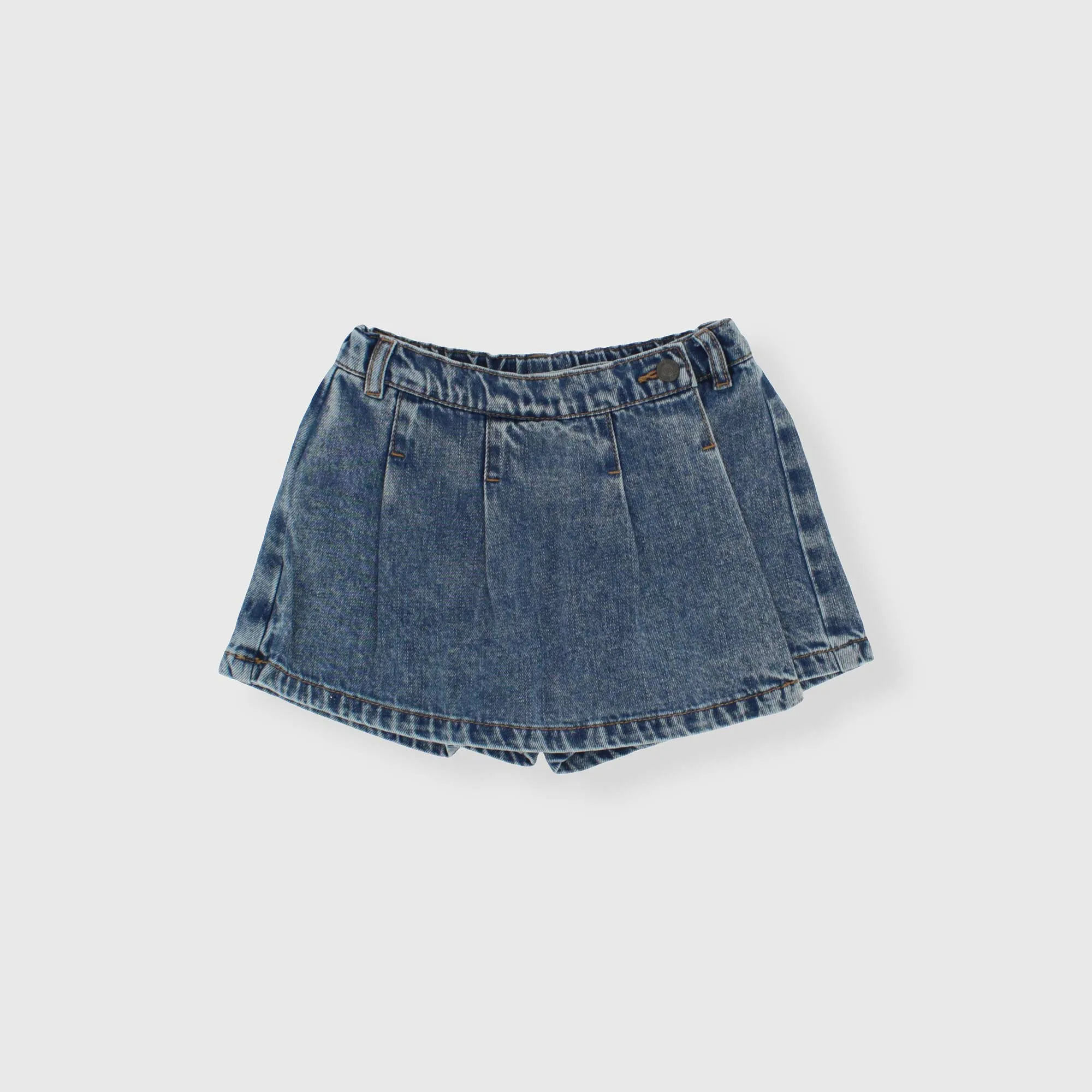 Gonna pantalone in jeans da bambina, BLU            