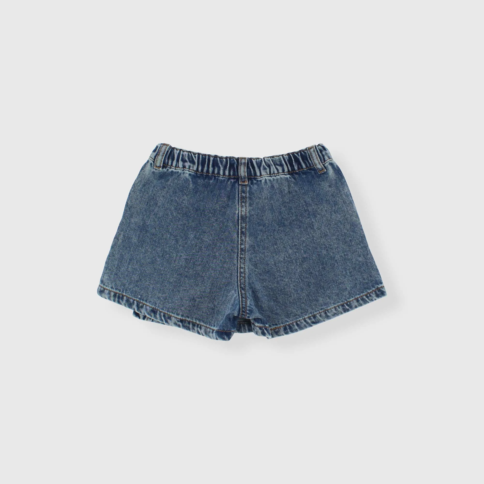 Gonna pantalone in jeans da bambina, BLU            