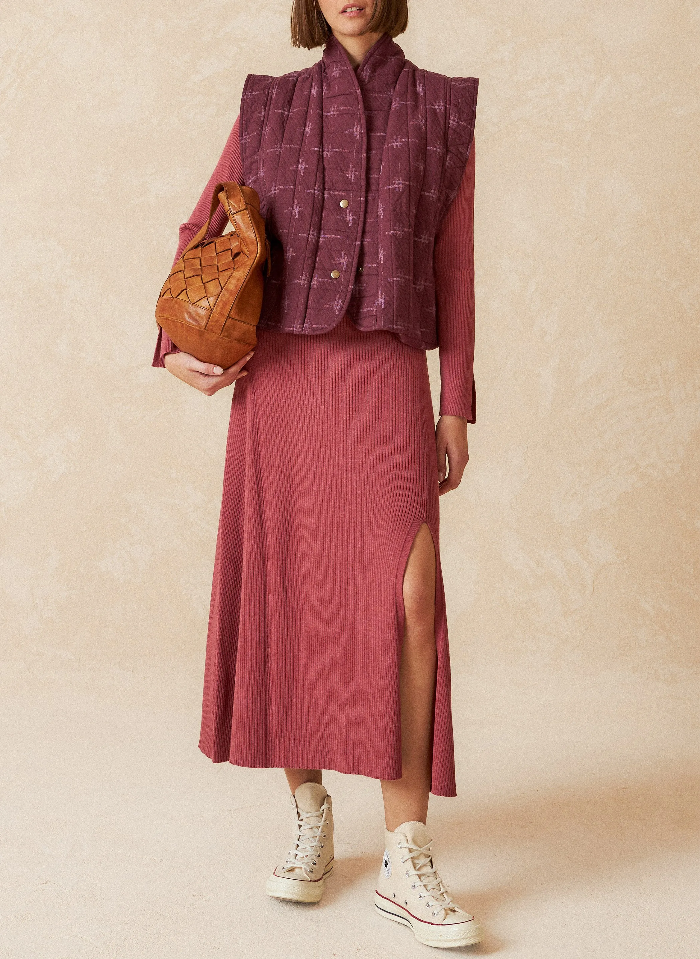  INDI & COLD   Giacca con collo a kimono in cotone biologico | Viola