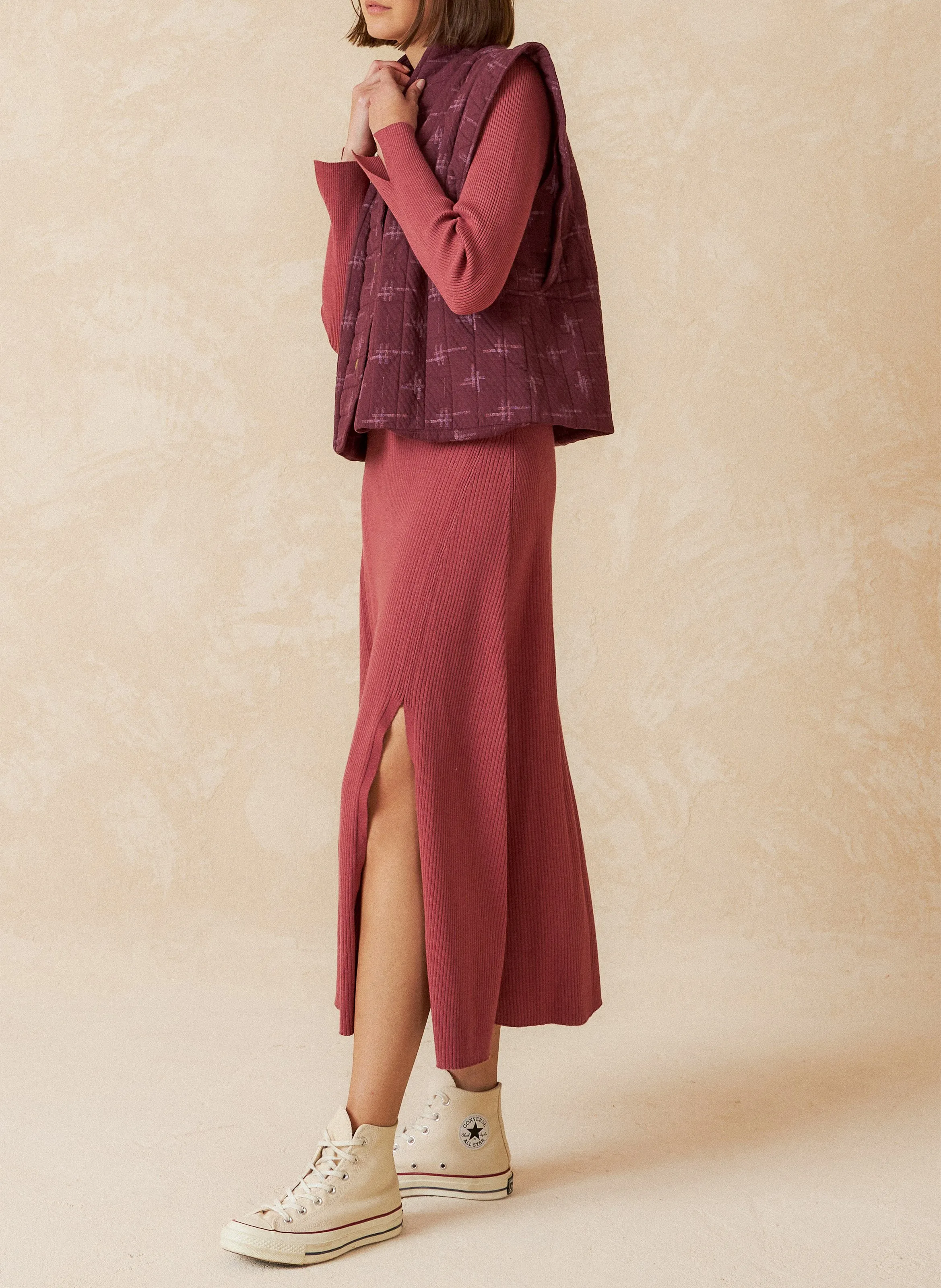  INDI & COLD   Giacca con collo a kimono in cotone biologico | Viola