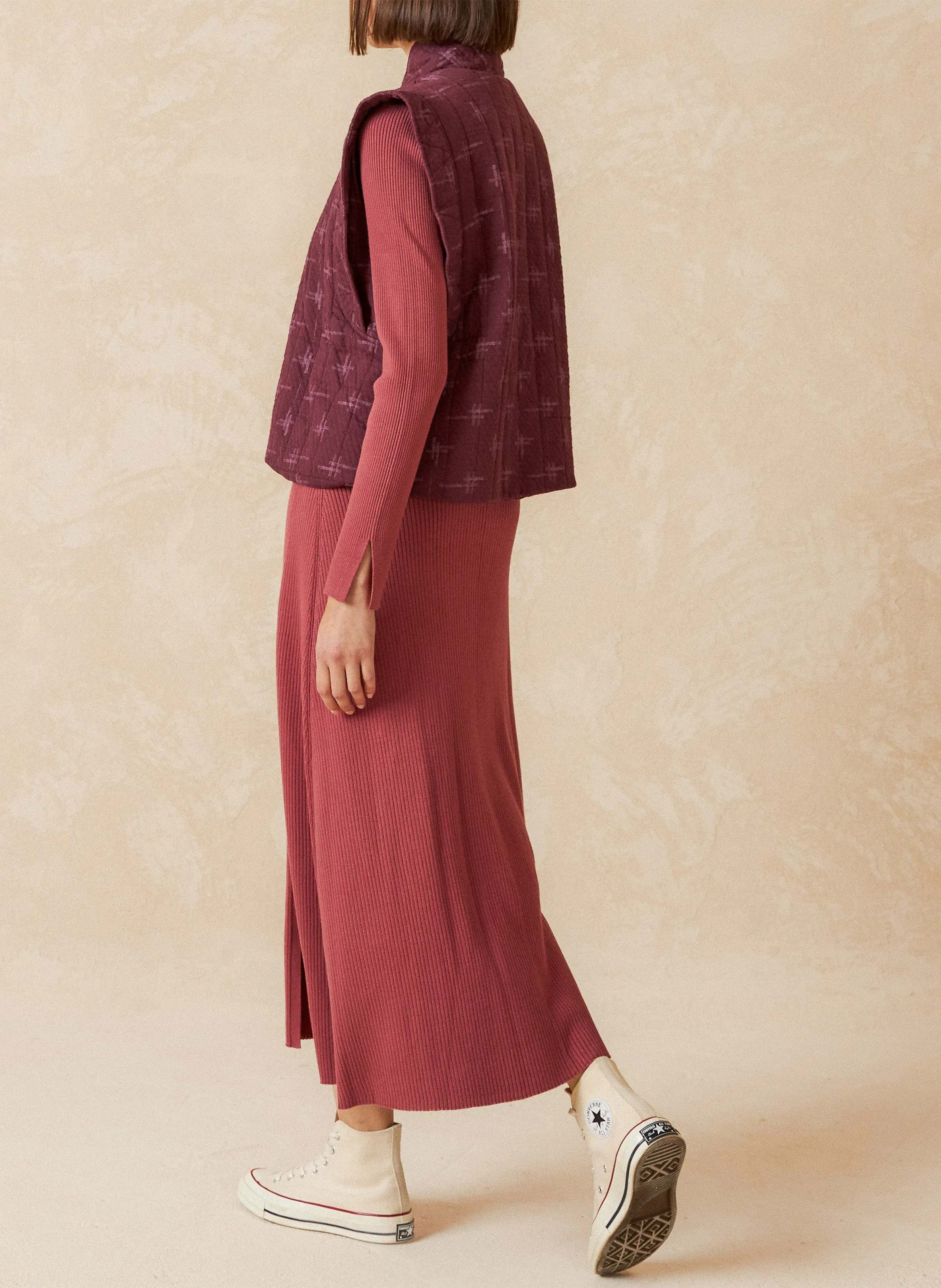  INDI & COLD   Giacca con collo a kimono in cotone biologico | Viola