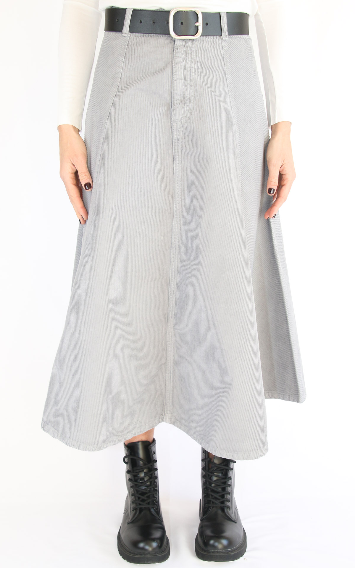 initial – gonna velluto – grigio