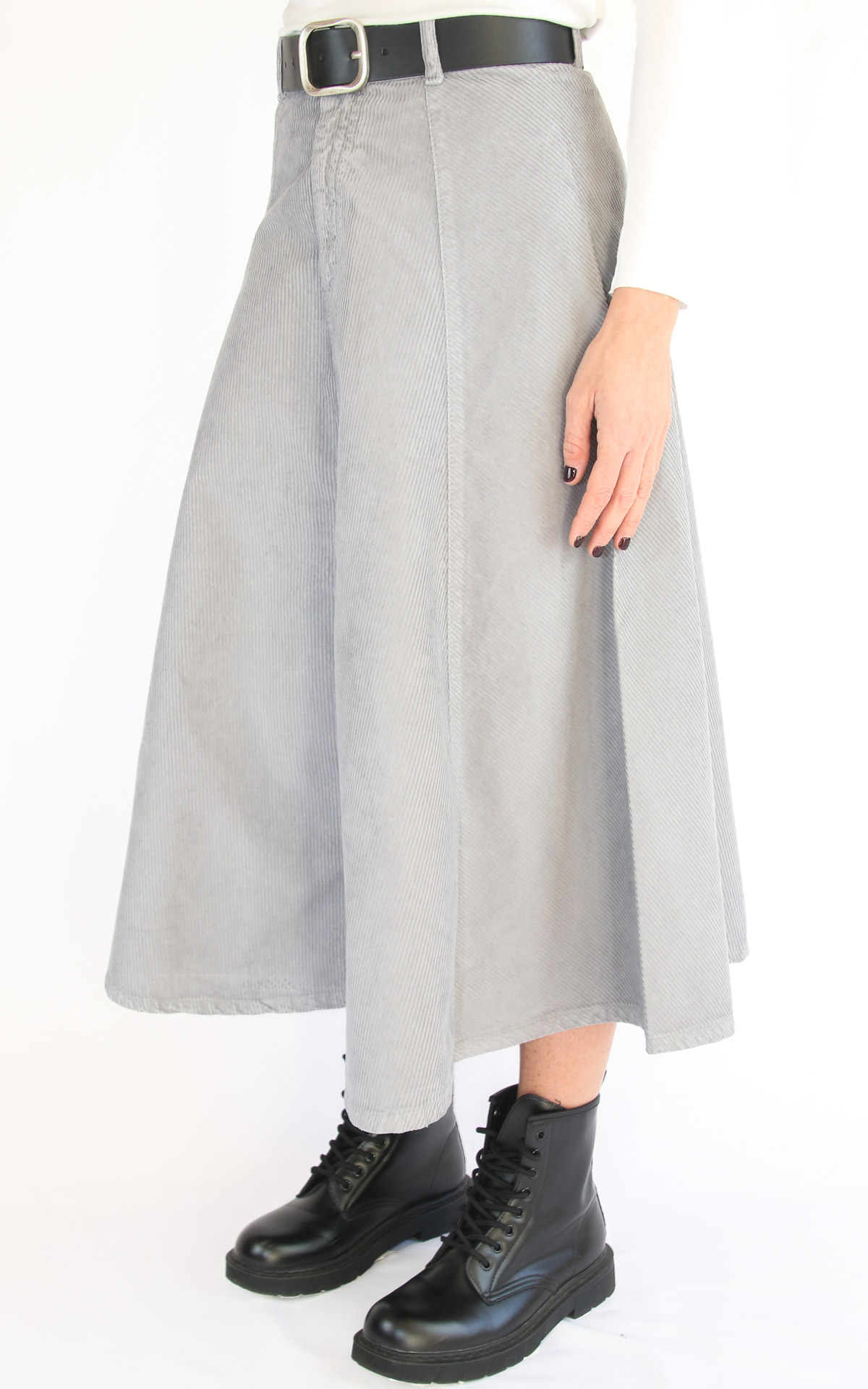 initial – gonna velluto – grigio