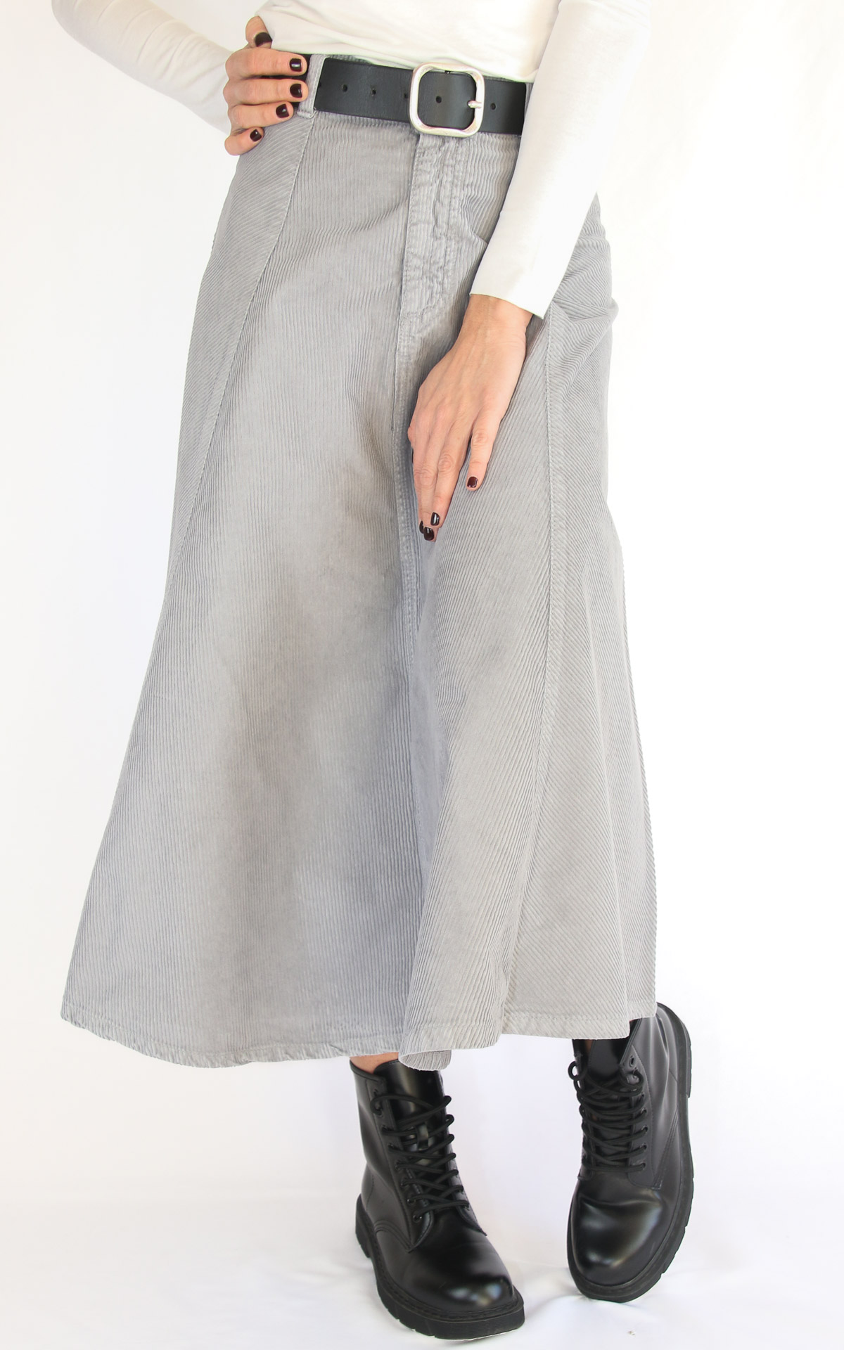 initial – gonna velluto – grigio