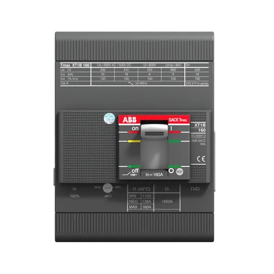 Interruttore Xt1B 160 Fisso Tetrapolare Con Terminali Anteriori E Sganciatori Termomagnetici Tmd R 160-1600 A - ABB XT1B160TMD4 