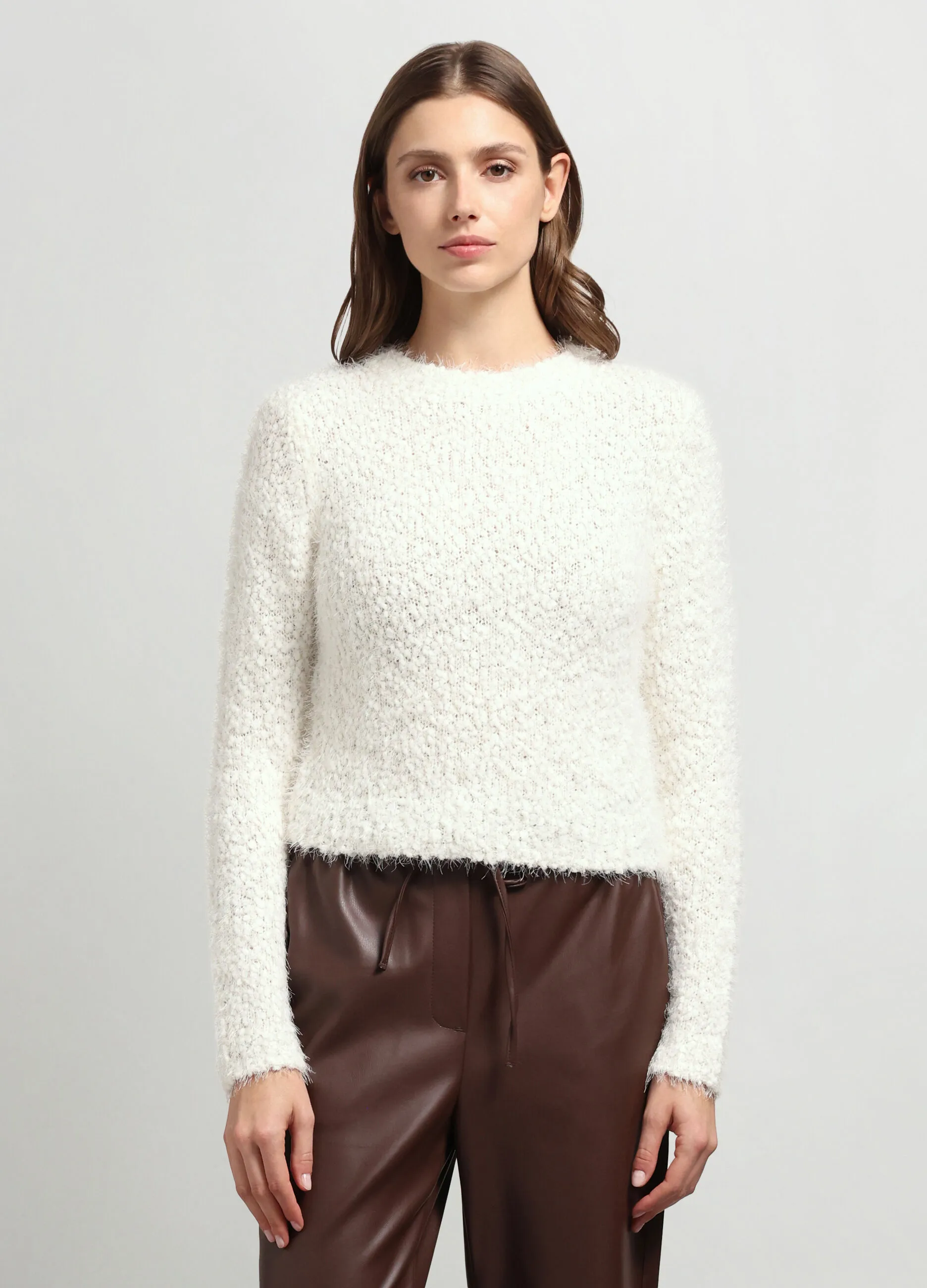IWIE  Pullover tricot effetto pelliccia donna