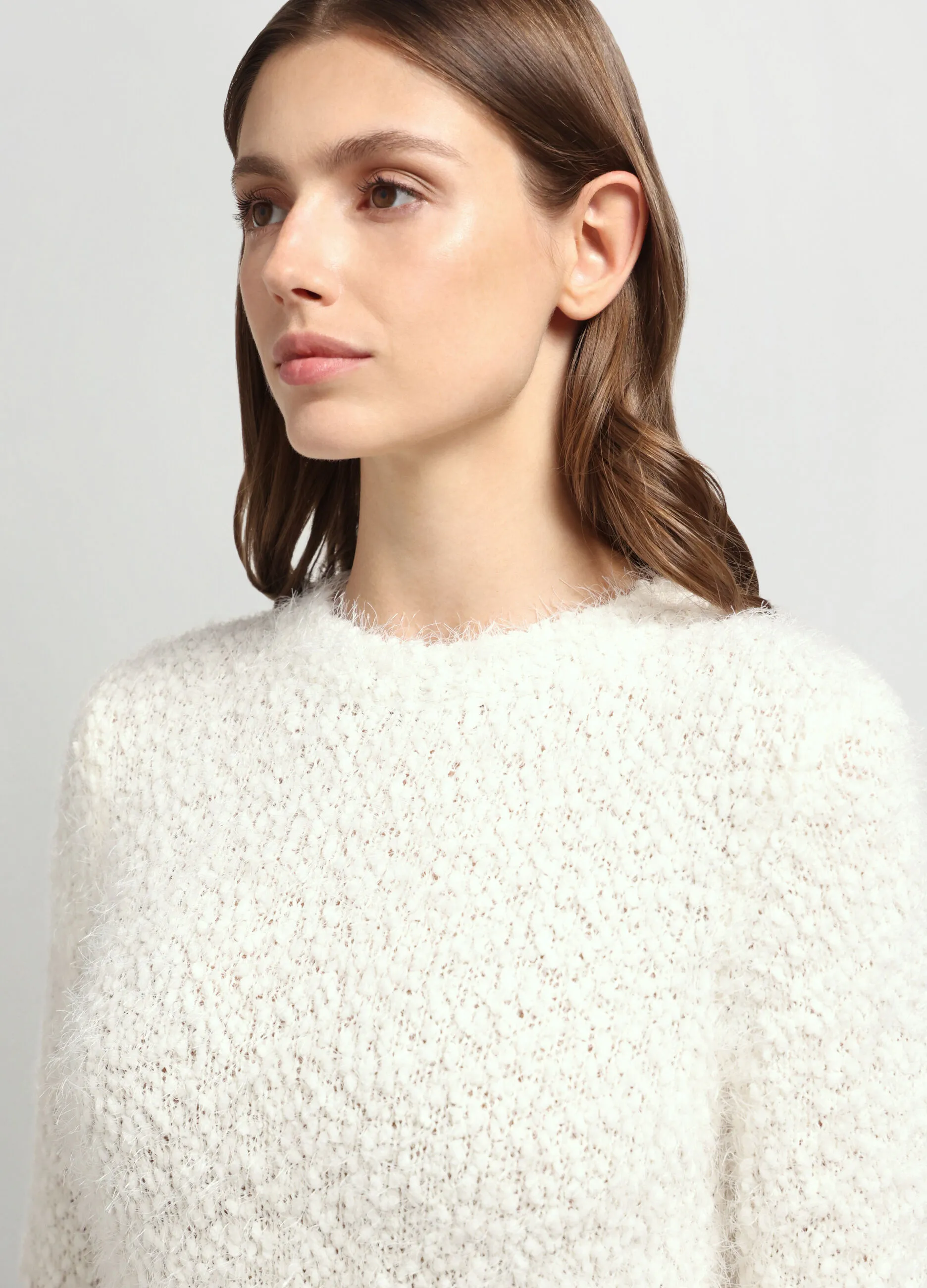 IWIE  Pullover tricot effetto pelliccia donna