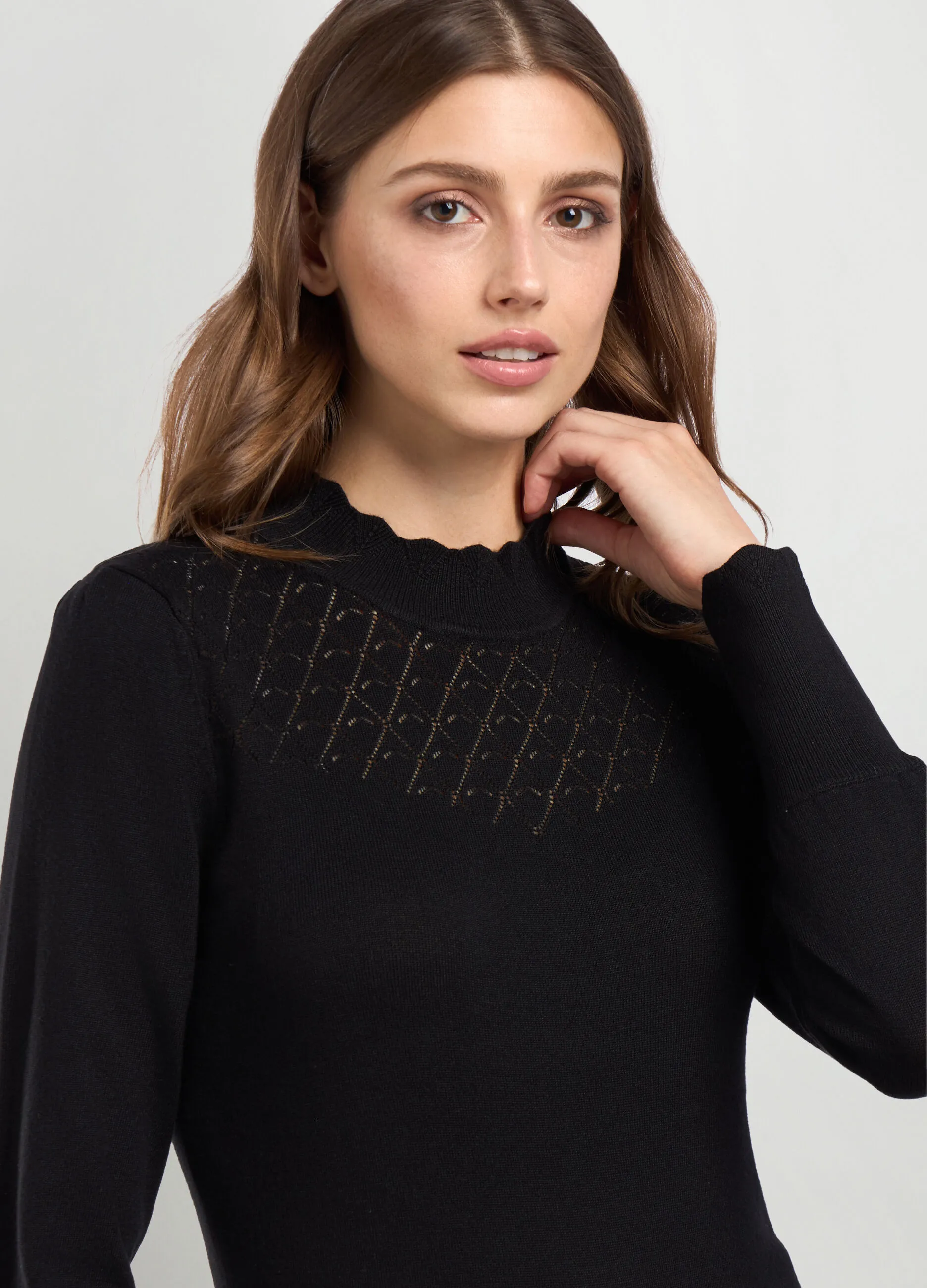 IWIE  Tricot in misto viscosa con lavorazione traforata donna
