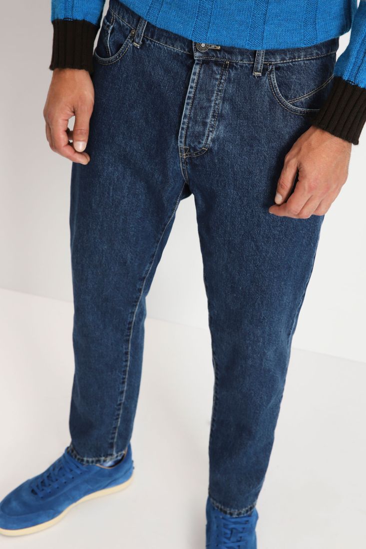 Jeans slim-fit in cotone con cinque tasche