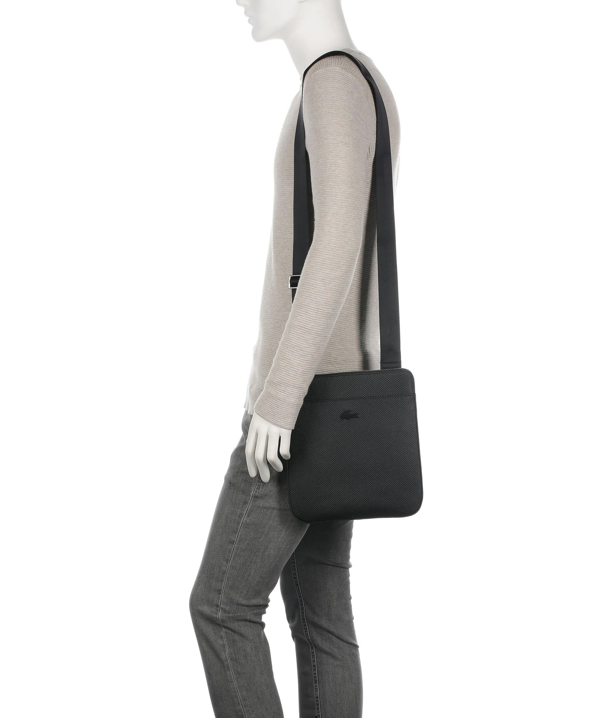  Lacoste Chantaco Borsa a tracolla pelle bovina nero  