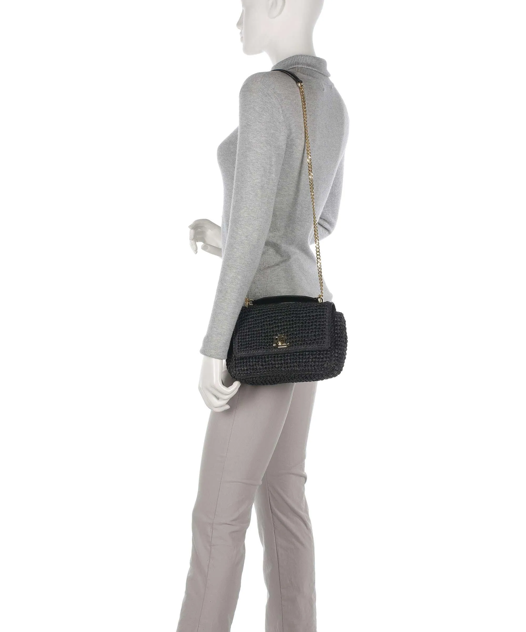  Lauren Ralph Lauren Sophee 22 Borsa a spalla carta nero  
