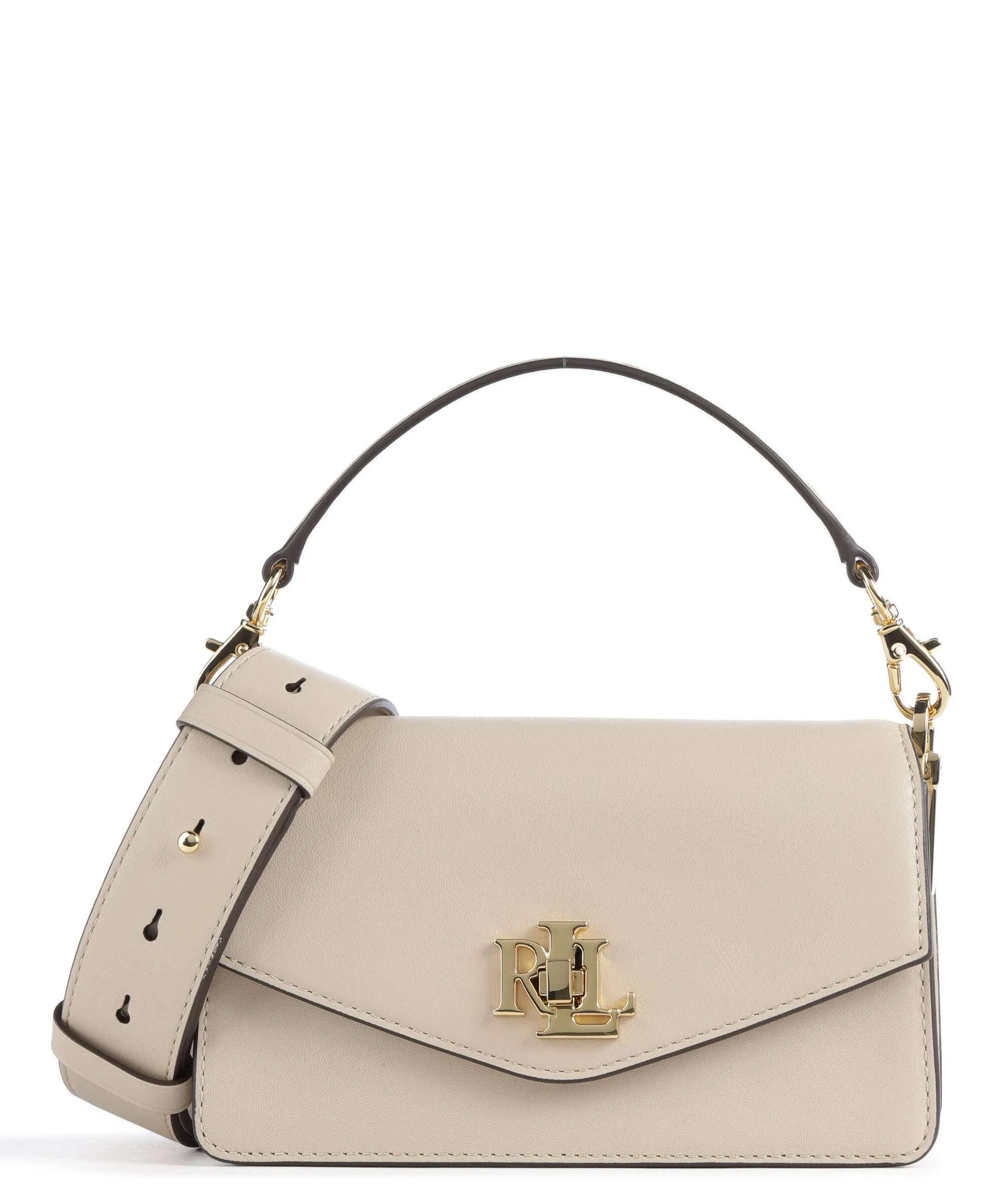  Lauren Ralph Lauren Tayler 19 Borsa a tracolla pelle di vacchetta finemente grana beige  